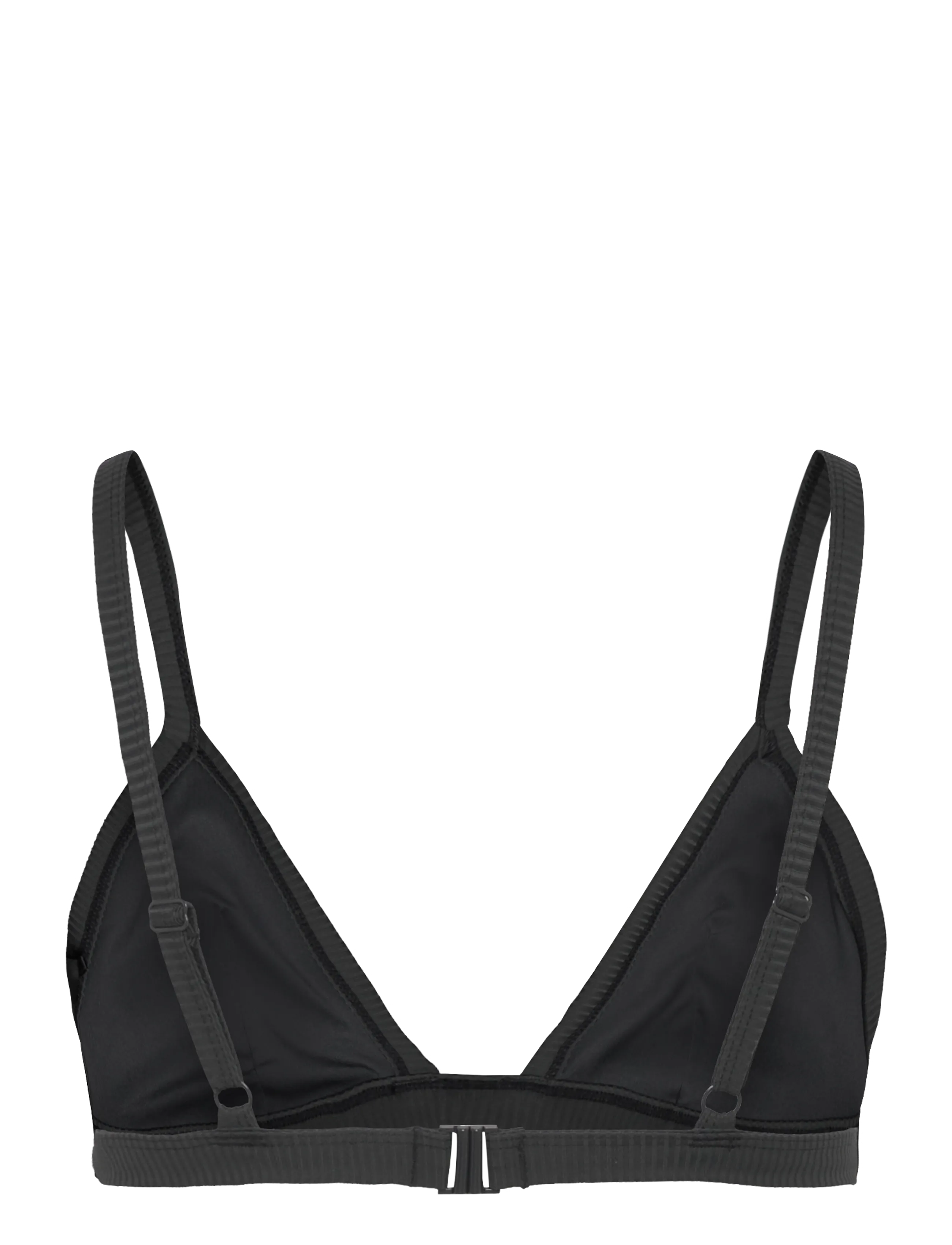 Weekday - Ribbed V-neck Bikini Top - driehoekige bikini - off black - 1