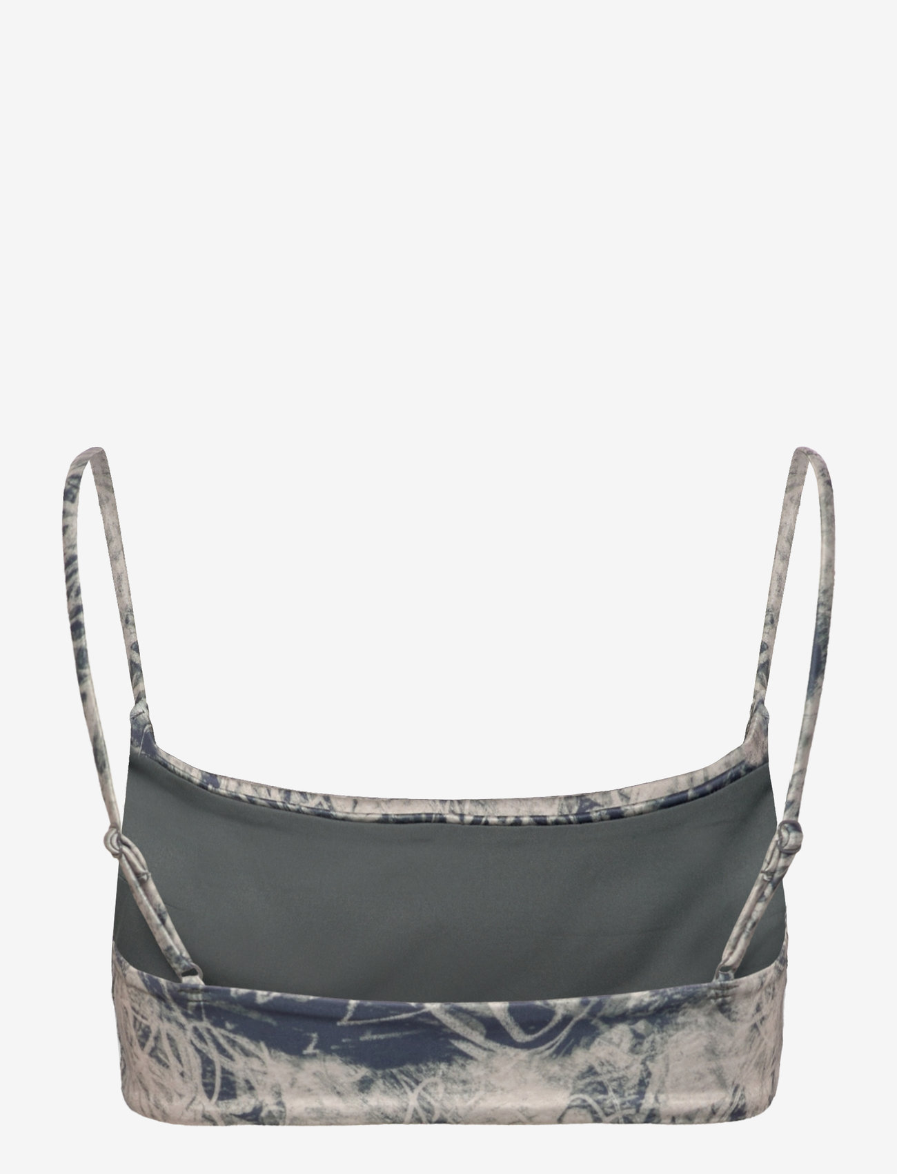 Weekday - Printed Pull-Over Scoop Neck Bikini Top - bandeau-bikini-oberteile - scribble texture aop - 1