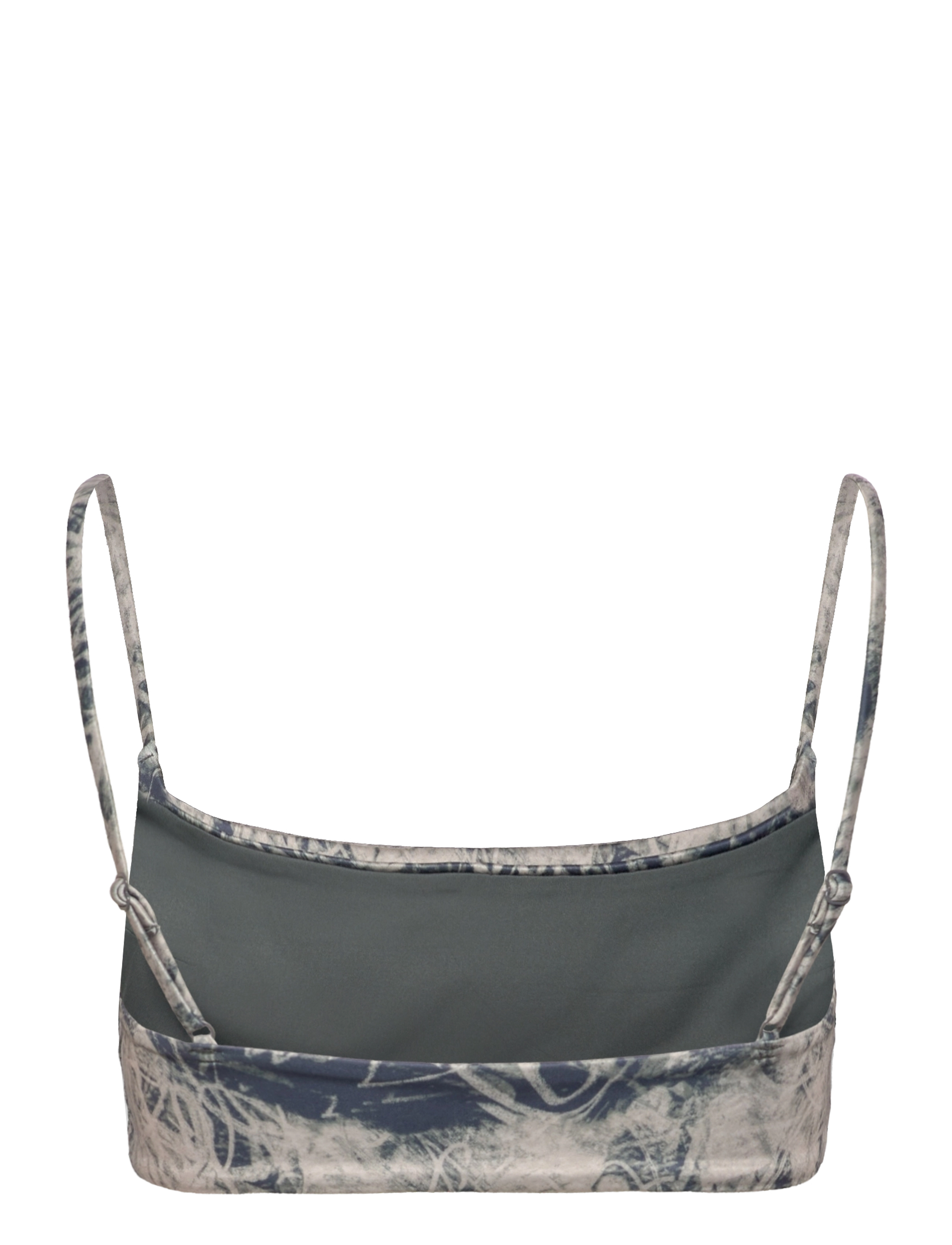 Weekday - Printed Pull-Over Scoop Neck Bikini Top - bandeau-bikinis - scribble texture aop - 1