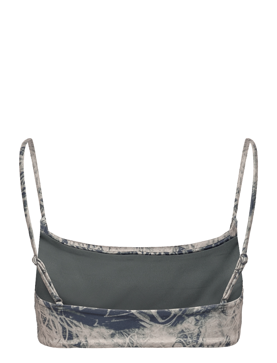 Weekday - Printed Pull-Over Scoop Neck Bikini Top - bandeaubikinier - scribble texture aop - 1