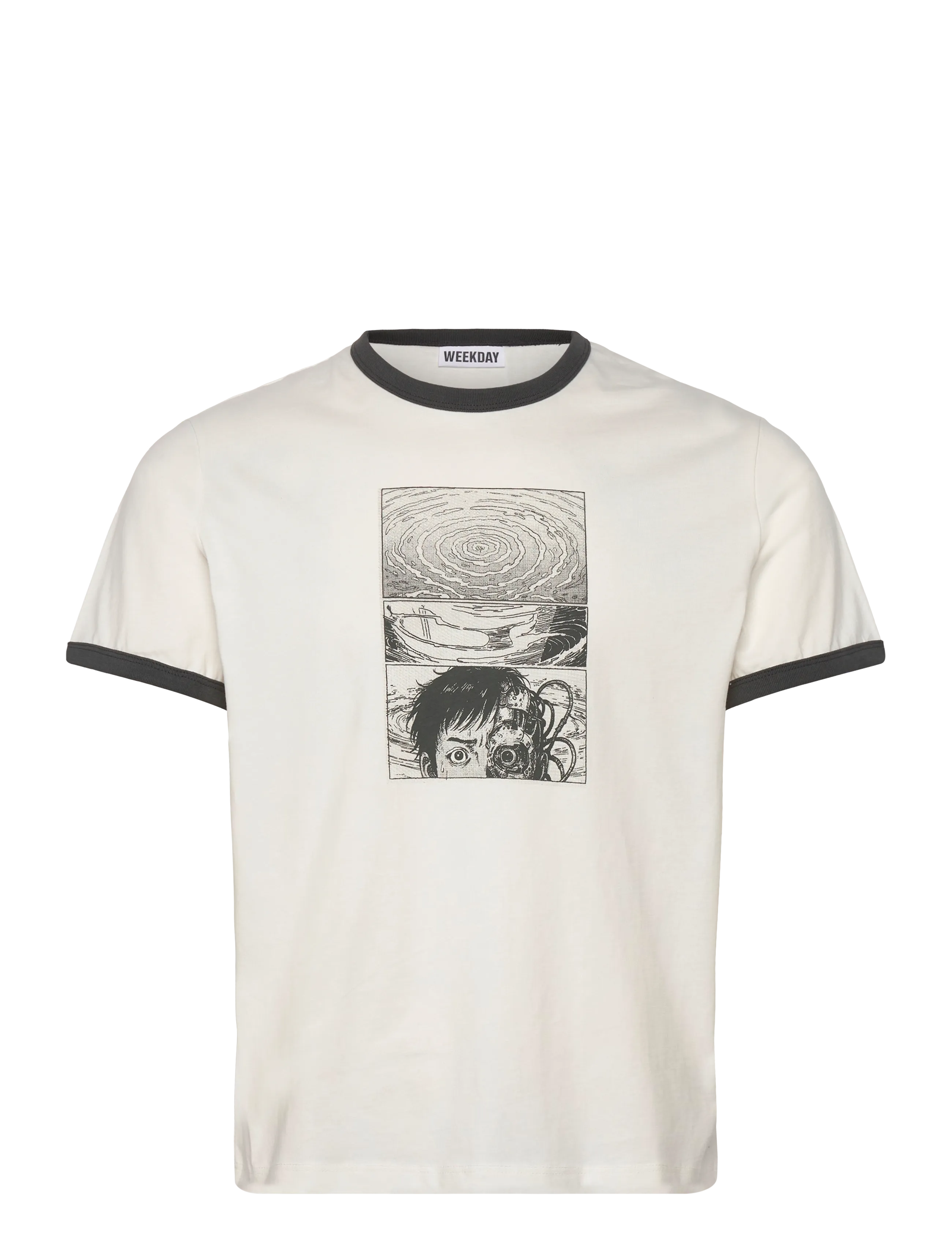 Weekday Graphic T-Shirt, XL, Cream, T-Shirts > Kortærmede, Herre