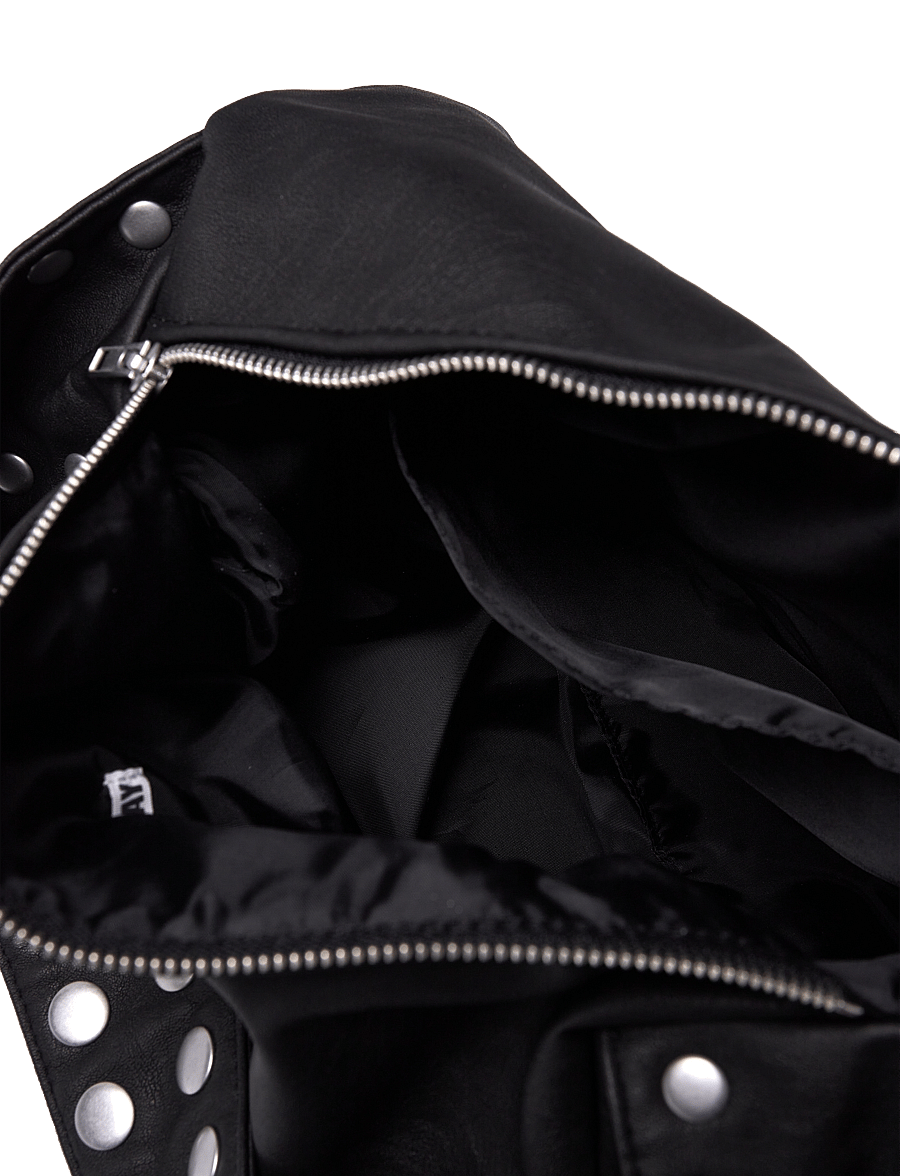 Weekday - Studded Faux Leather Shoulder Bag - special occasions - black - 3