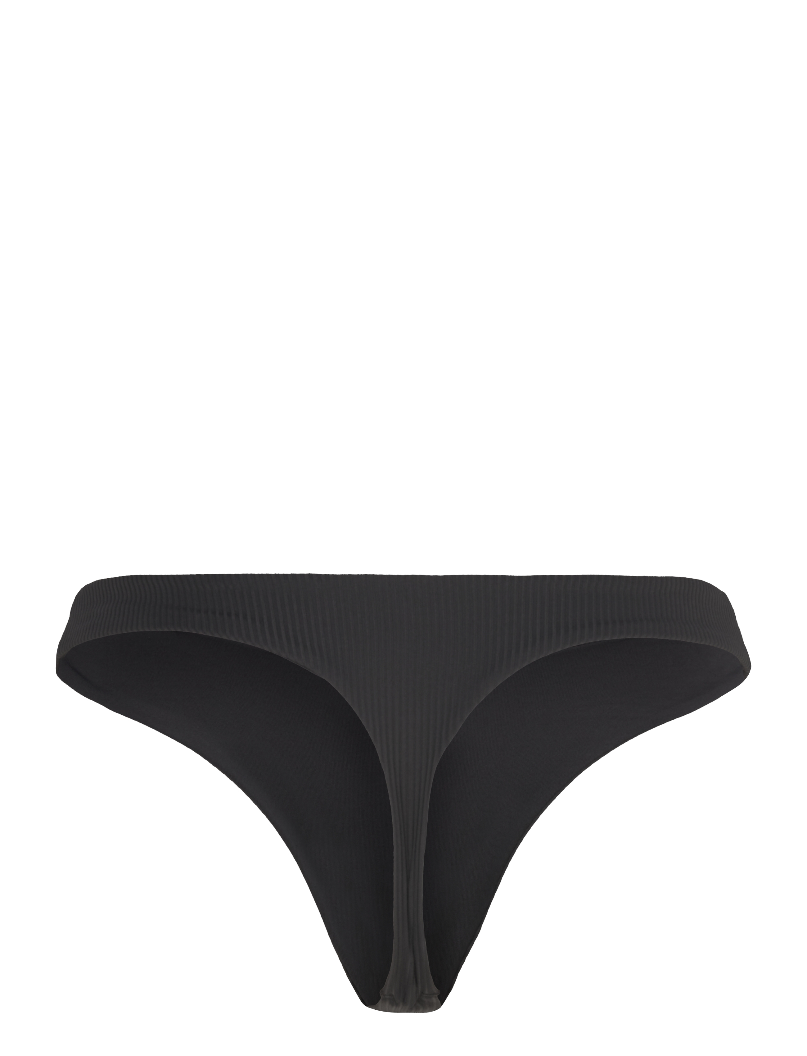Weekday - V-Shaped Ribbed Bikini Thong - stringid - off black - 1