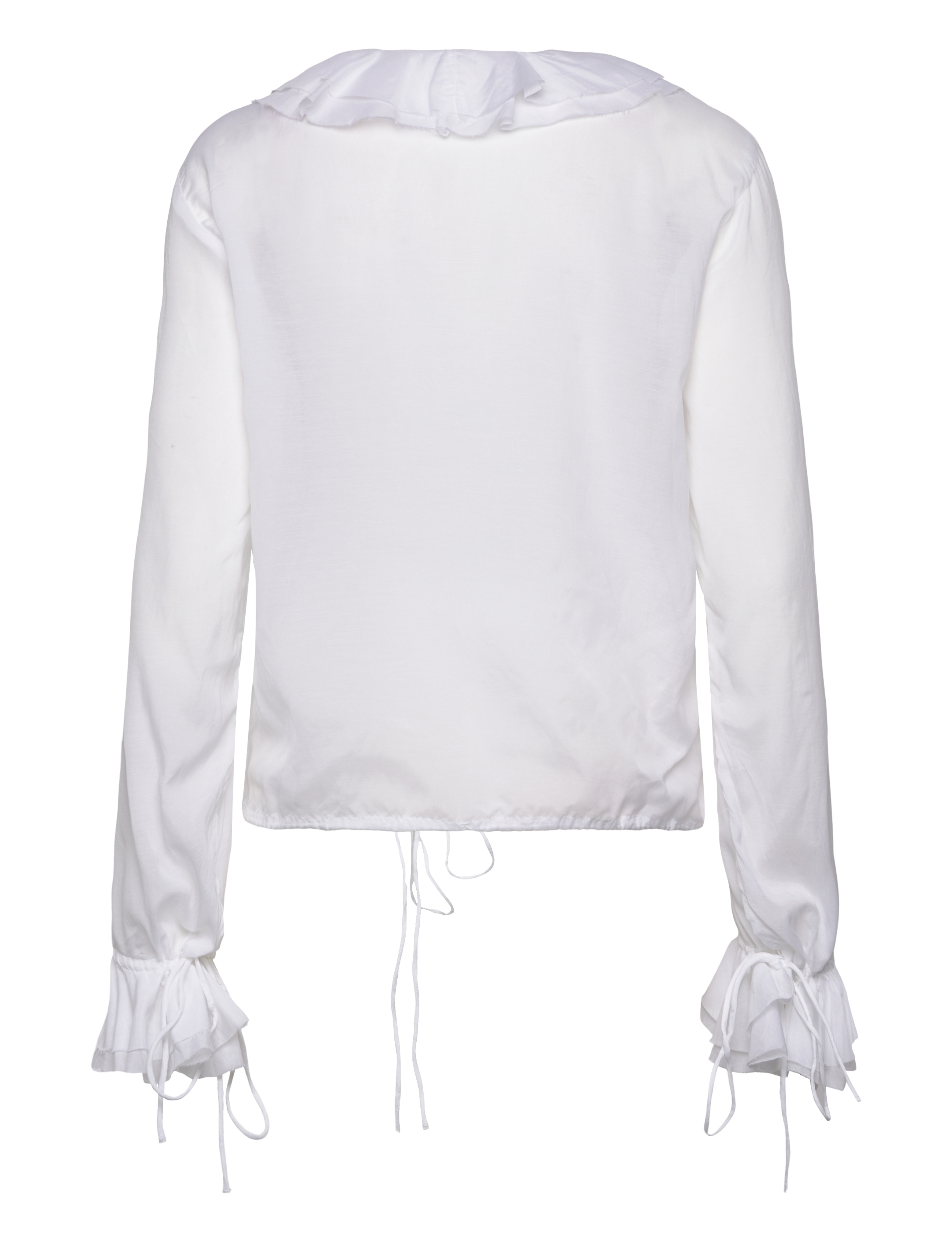 Weekday - Long Sleeve Frill Top - long sleeved blouses - white - 1