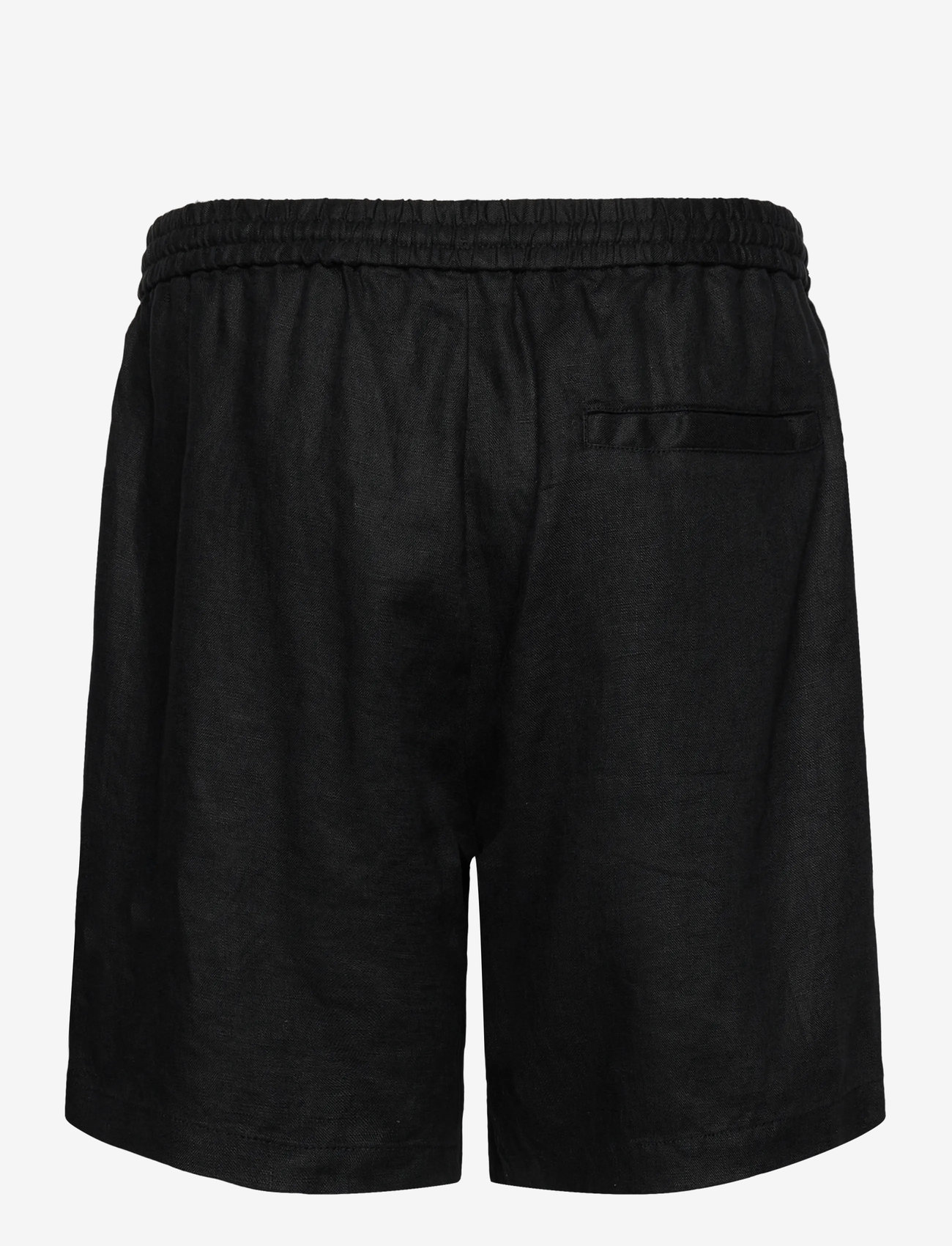Weekday - Relaxed Linen Drawstring Shorts - hørshorts - black - 1