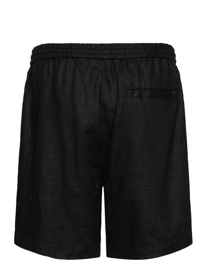 Weekday - Relaxed Linen Drawstring Shorts - hørshorts - black - 1