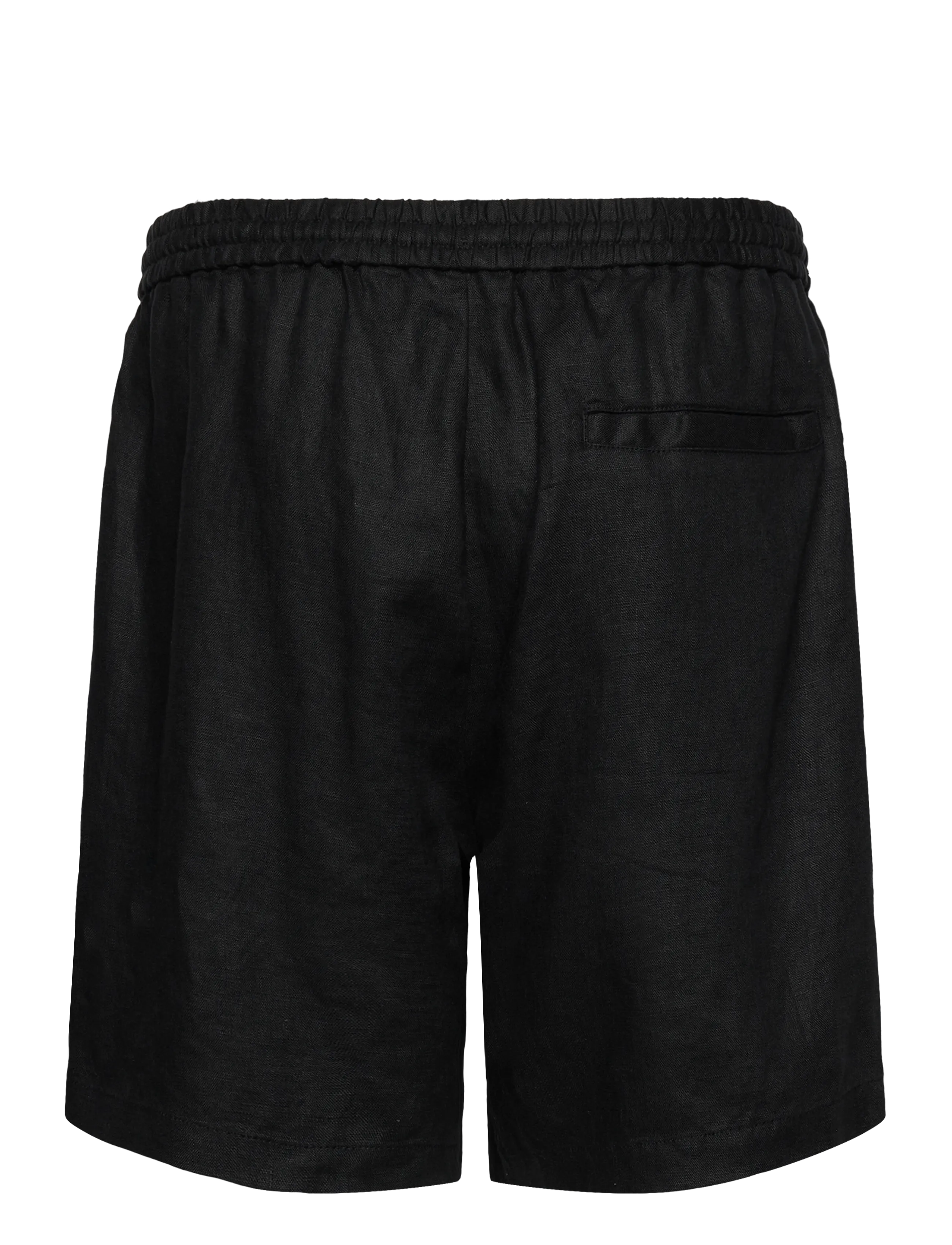 Weekday - Relaxed Linen Drawstring Shorts - leinen-shorts - black - 1