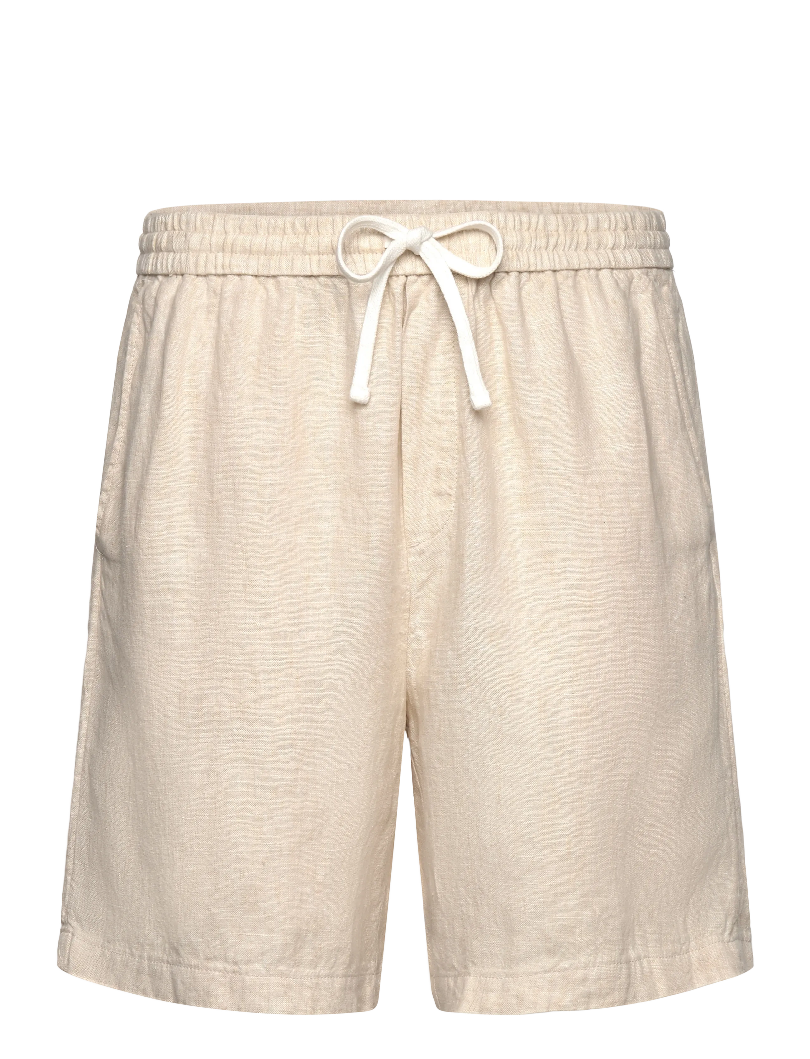 Weekday Relaxed Linen Drawstring Shorts, XS, Beige, Shorts > Linen Shorts, Herre