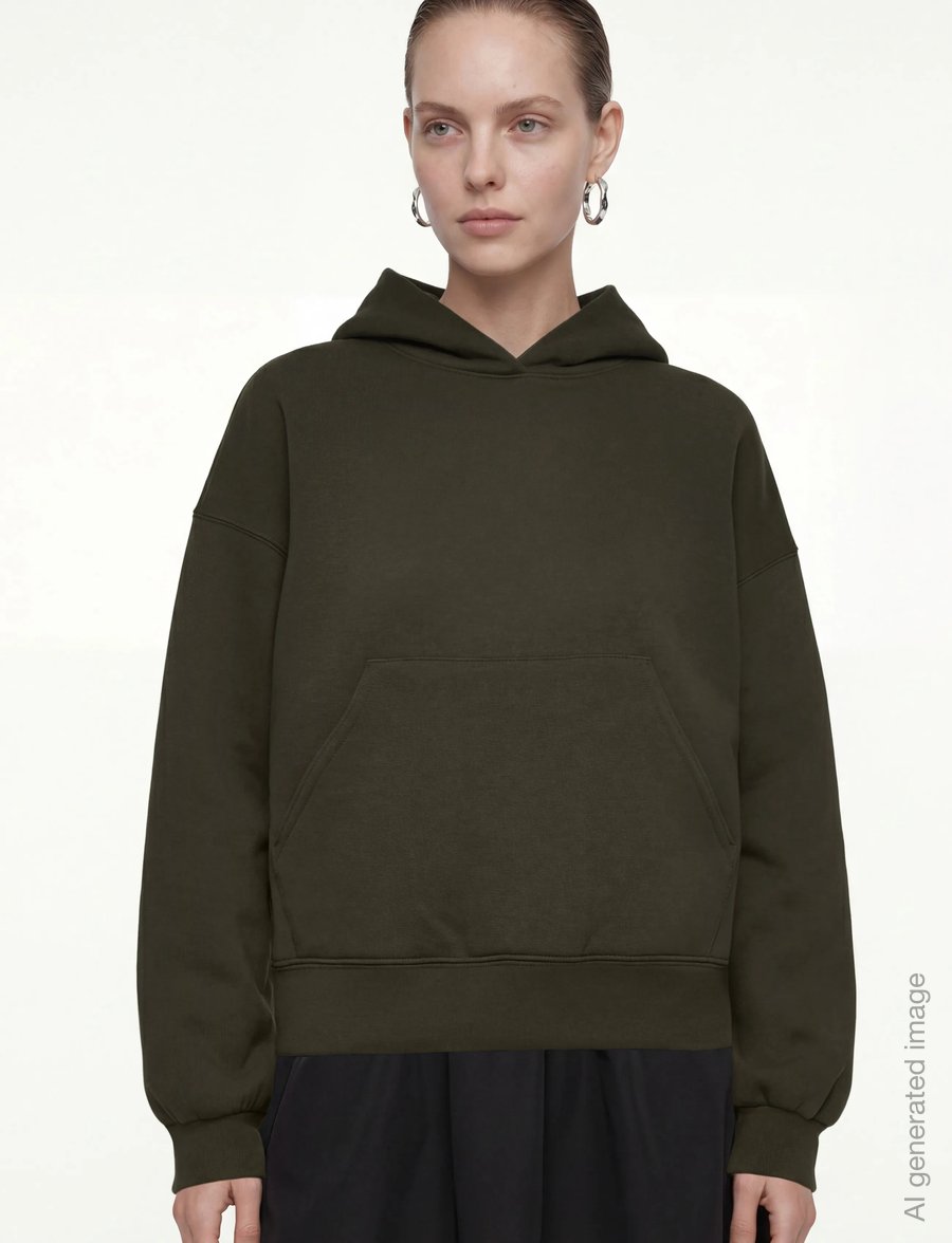 Weekday - Oversized Scuba Hoodie - kapuutsiga pusad - green dark - 3