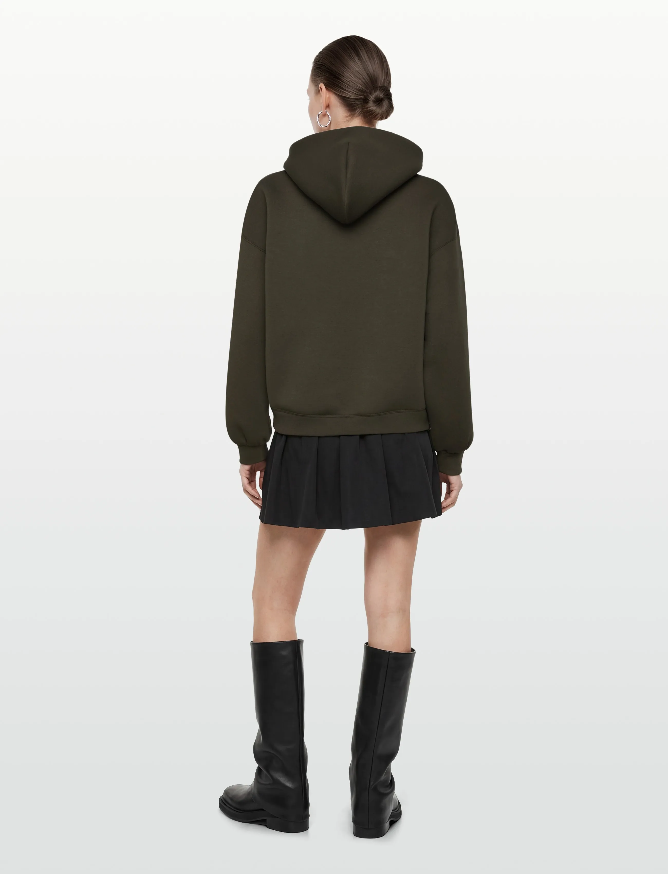 Weekday - Oversized Scuba Hoodie - hoodies - green dark - 4
