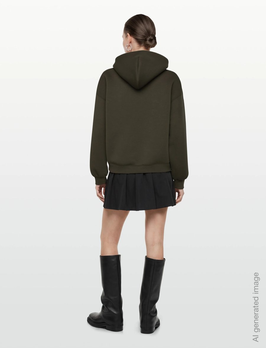 Weekday - Oversized Scuba Hoodie - kapuutsiga pusad - green dark - 4