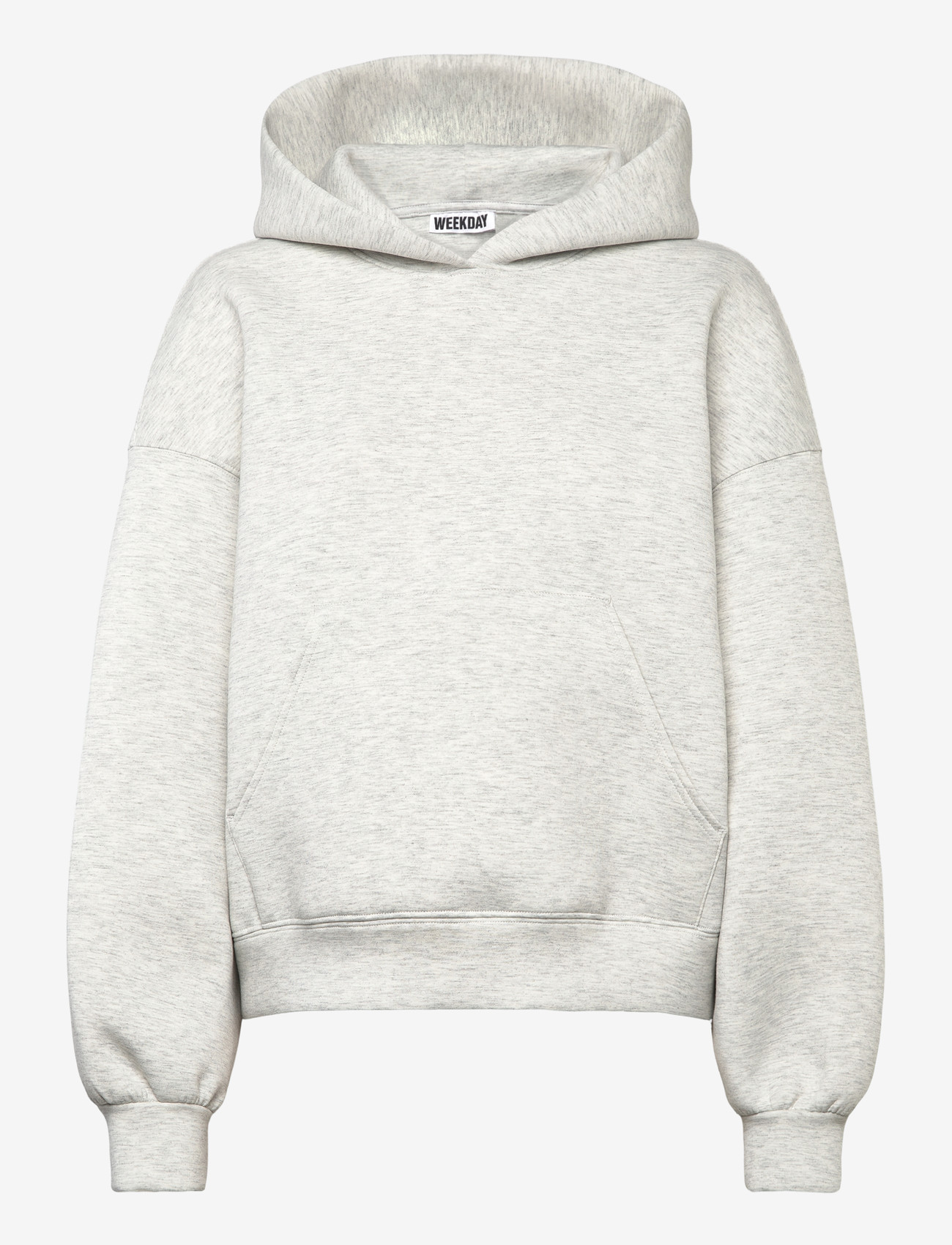 Weekday - Oversized Scuba Hoodie - hoodies - grey melange dusty l - 0
