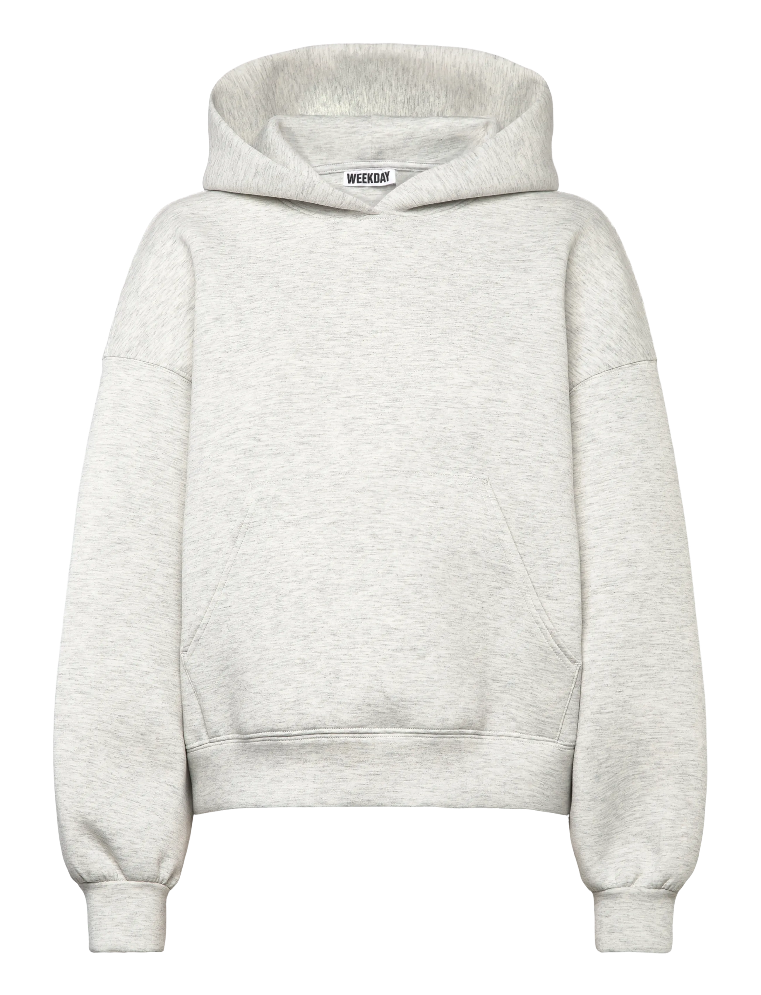 Weekday Oversized Scuba Hoodie - Tøj - GREY MELANGE DUSTY L / grey