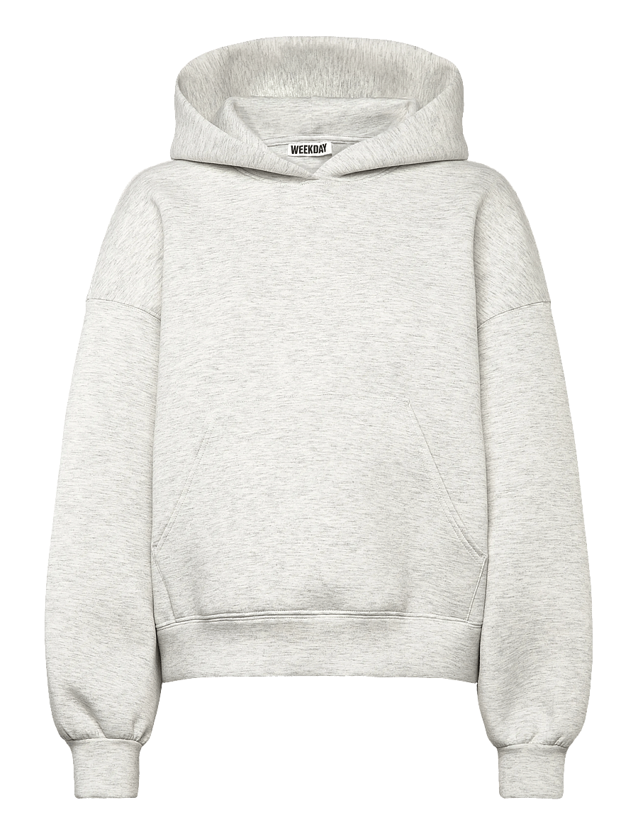 Weekday - Oversized Scuba Hoodie - hættetrøjer - grey melange dusty l - 1