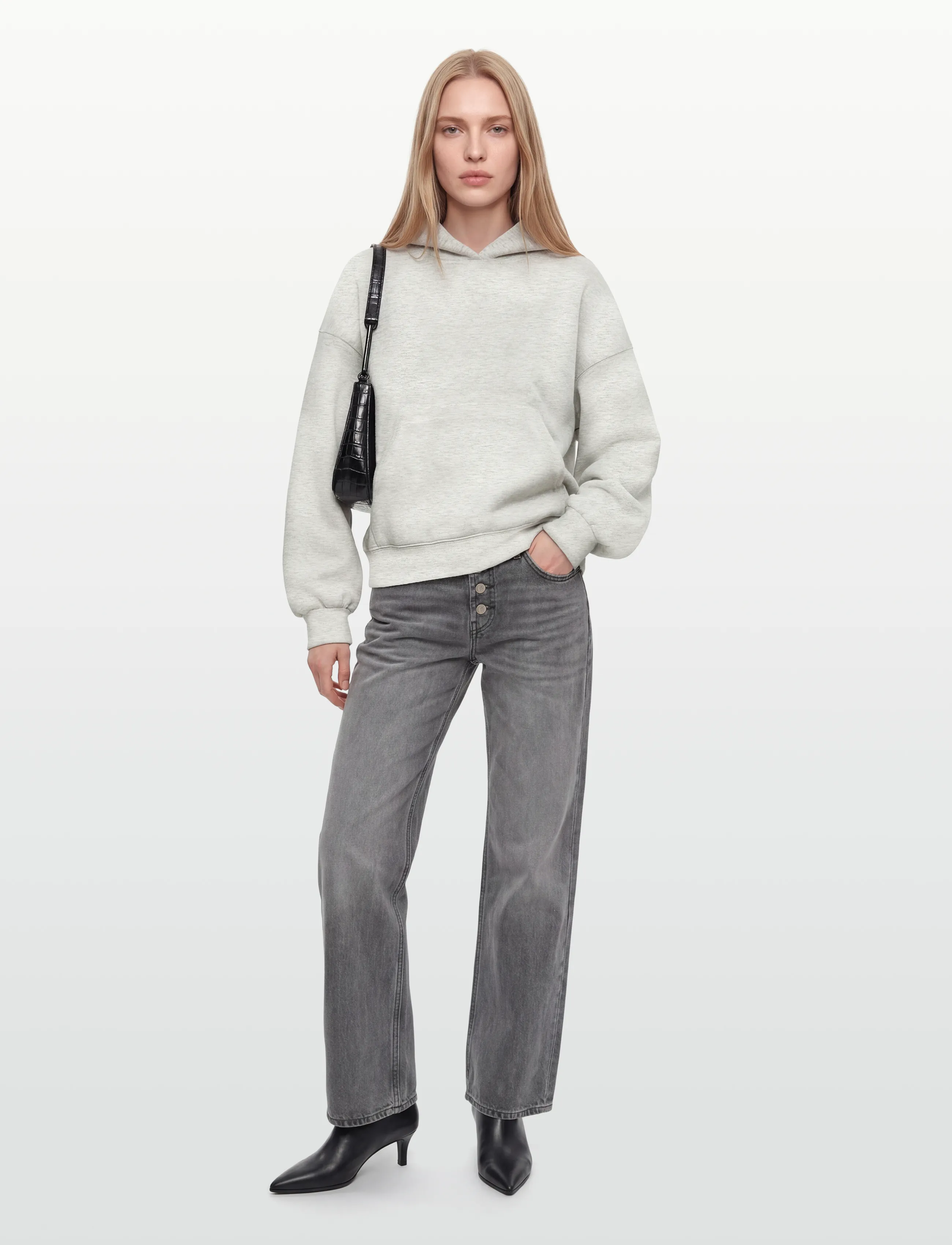 Weekday Oversized Scuba Hoodie, L, Sweatshirts & Hoodies, Grau - Frauen