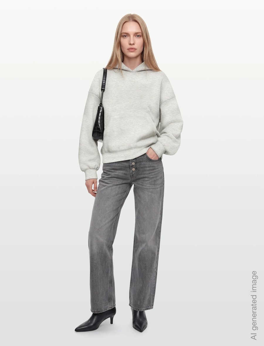 Weekday - Oversized Scuba Hoodie - hættetrøjer - grey melange dusty l - 0