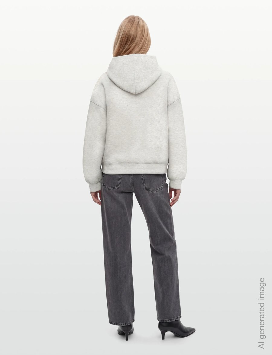 Weekday - Oversized Scuba Hoodie - hættetrøjer - grey melange dusty l - 4