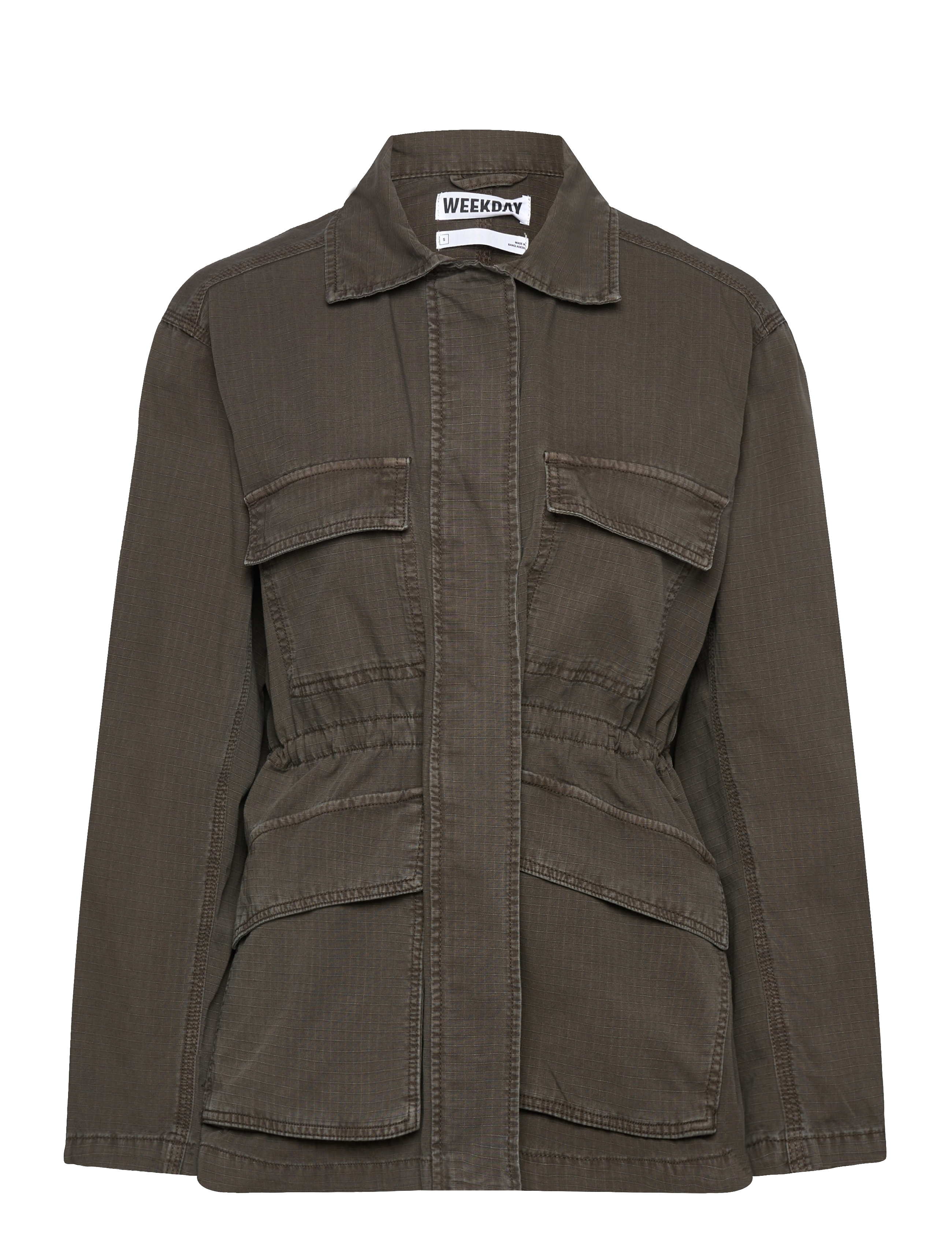 Weekday Washed Ribstop Jacket - Frühlingsjacken - MOLE DARK / black