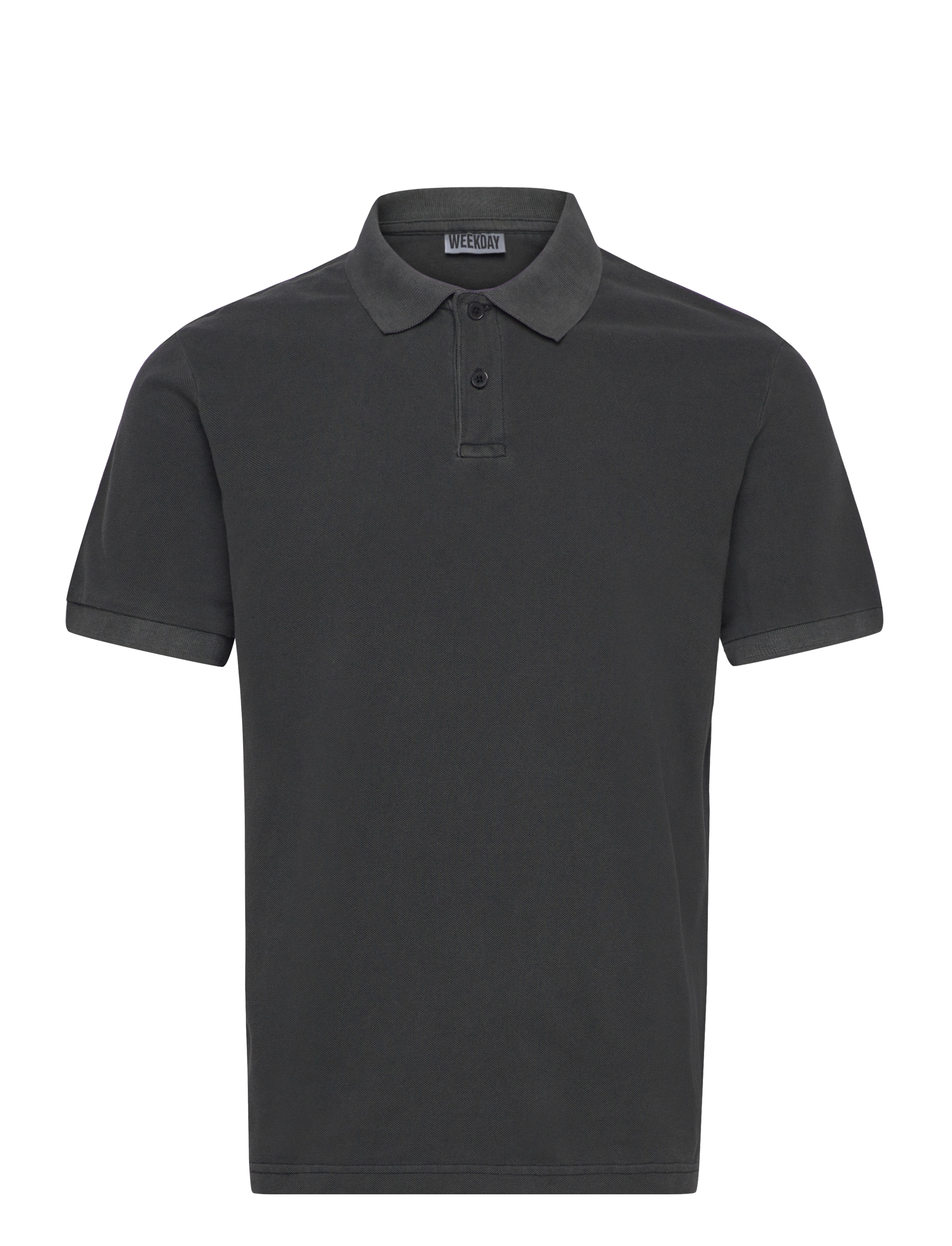Weekday Short-Sleeved Cotton Piqué Polo Shirt, XS, Polos, Grau - Short-sleeved, Männerswear