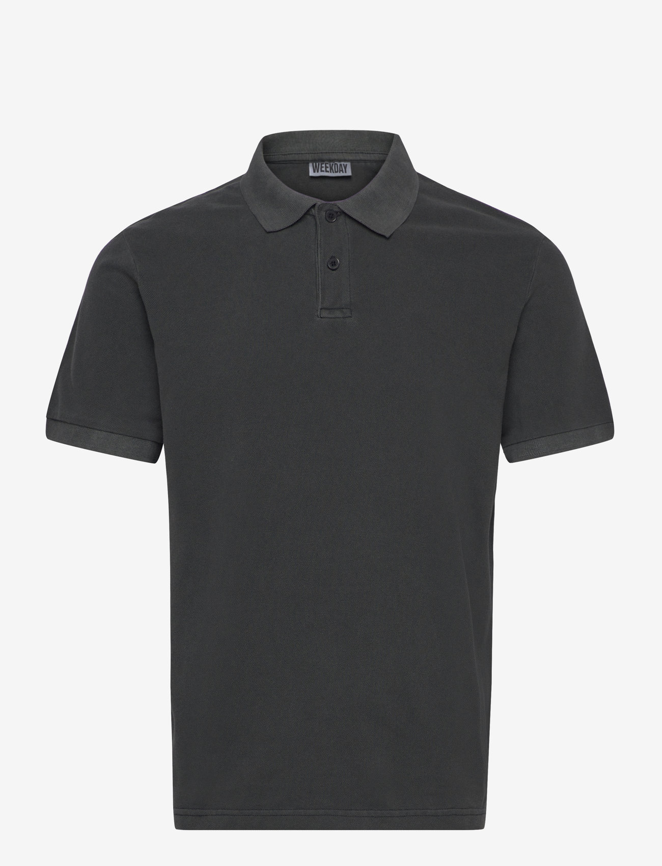 Weekday - Short-Sleeved Cotton Piqué Polo Shirt - kurzärmelig - black - 0