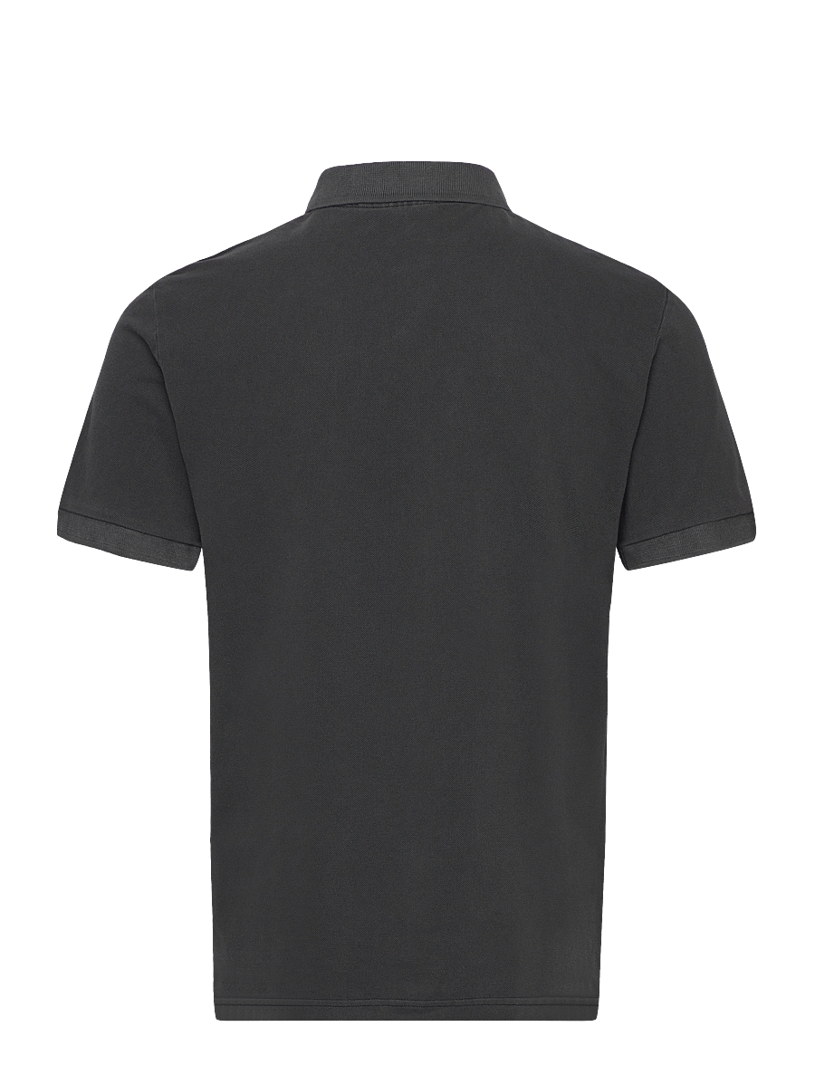 Weekday - Short-Sleeved Cotton Piqué Polo Shirt - kortærmede poloer - black - 1