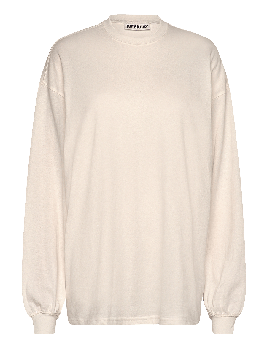 Weekday - Printed Long Sleeve - långärmade toppar - white - 0