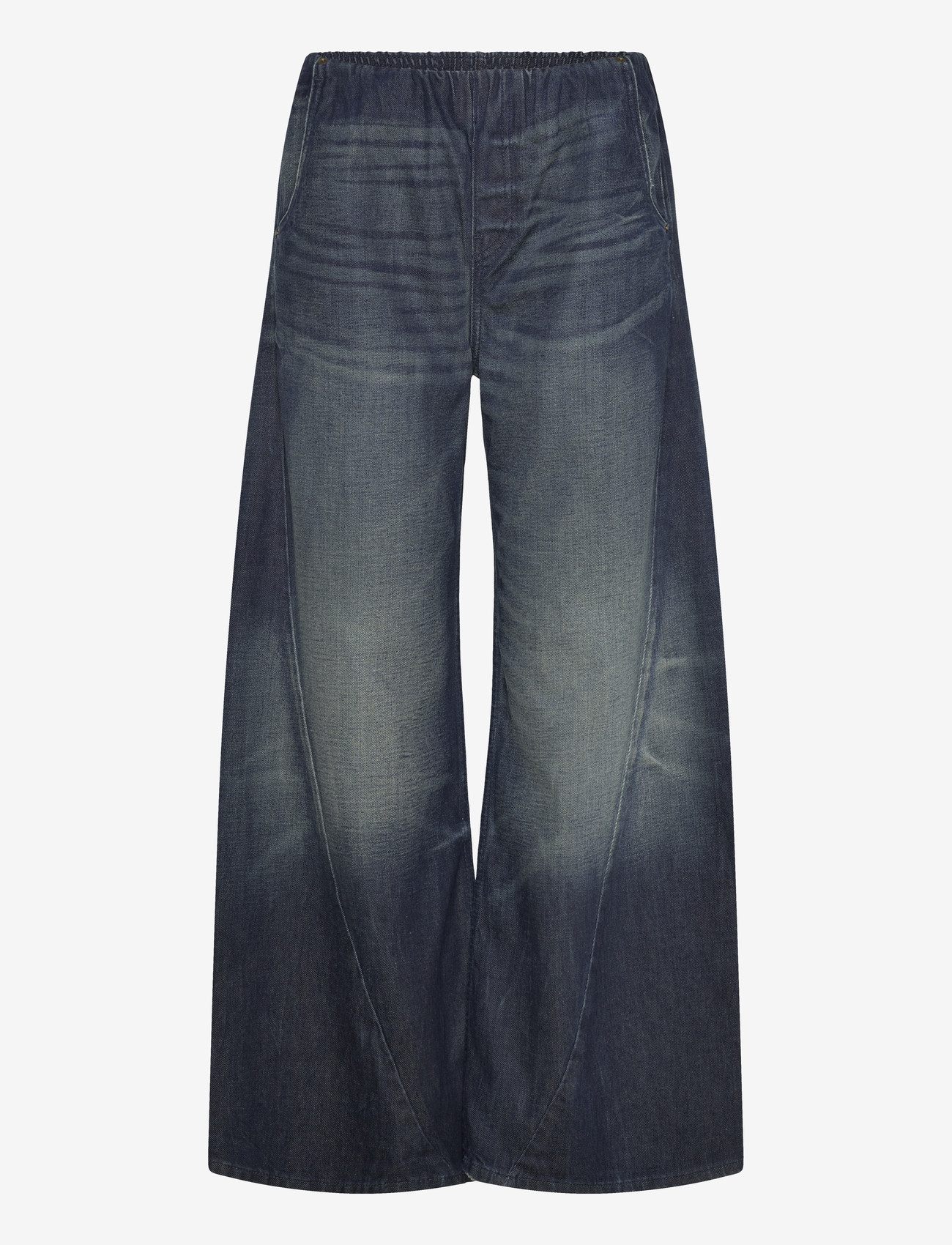 Weekday - Low Rise Loose Fit Denim Joggers - joggers - mid blue - 1