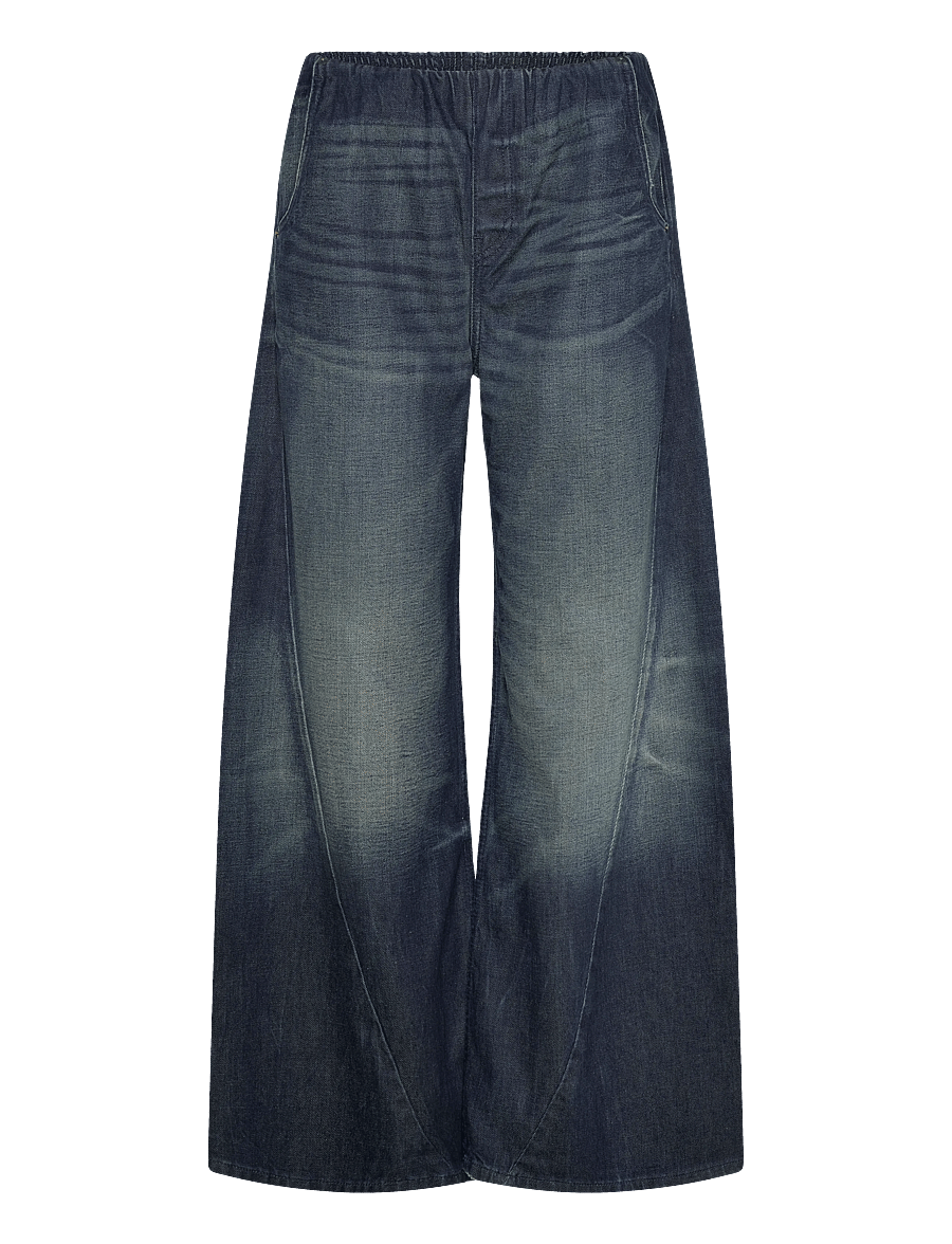 Weekday - Low Rise Loose Fit Denim Joggers - wide leg jeans - mid blue - 0