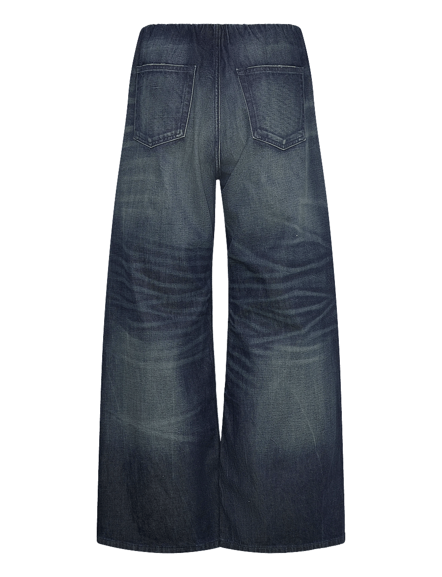 Weekday - Low Rise Loose Fit Denim Joggers - wide leg jeans - mid blue - 1