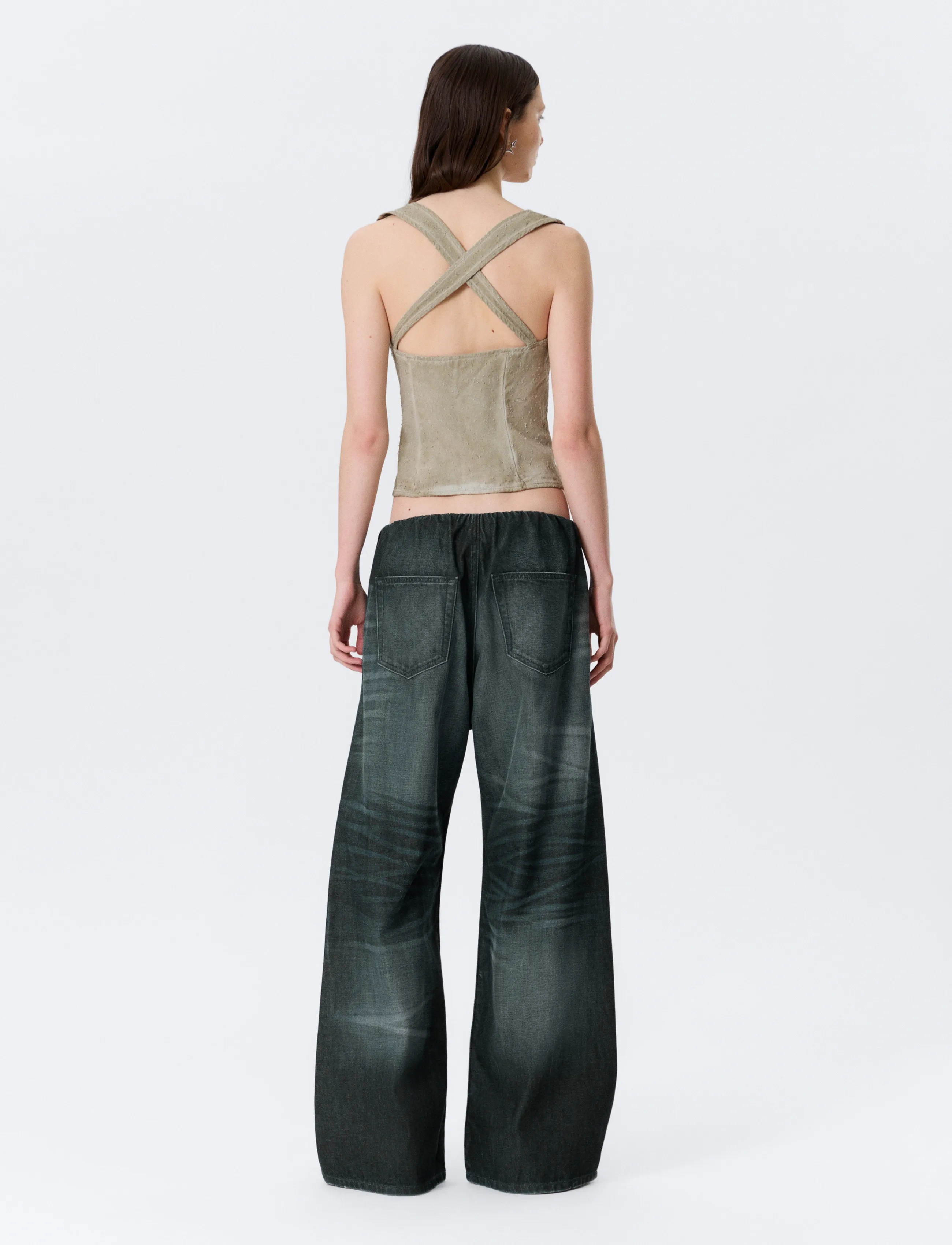 Weekday - Low Rise Loose Fit Denim Joggers - brede jeans - mid blue - 3
