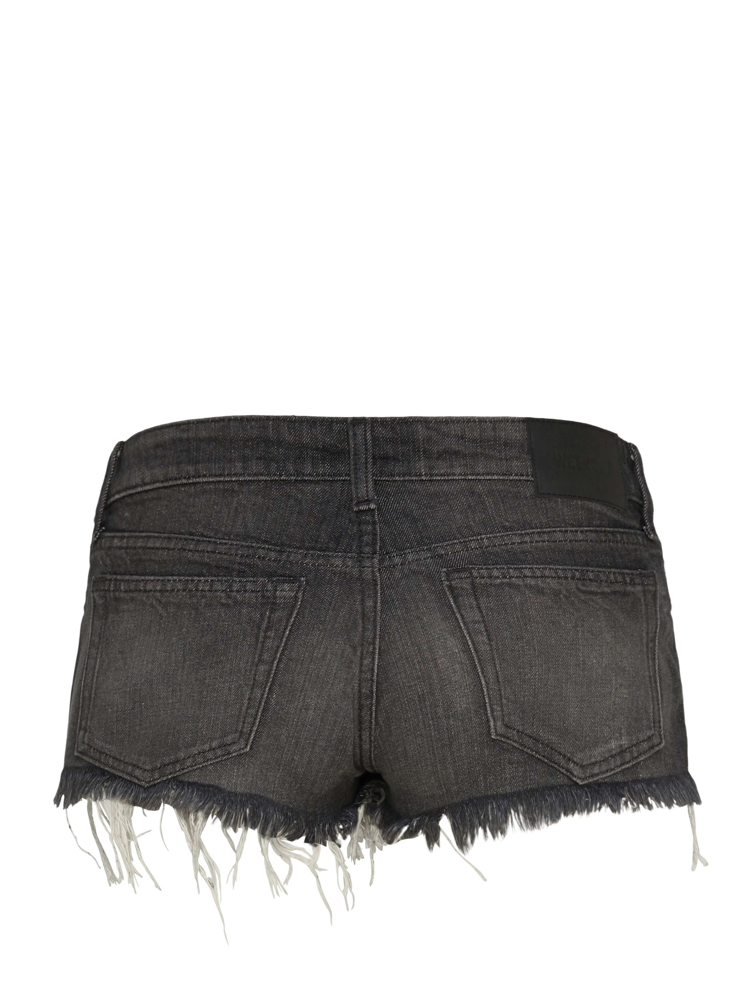 Weekday - Venus Frayed Low Rise Denim Hotpants - jorts - chelsea black - 2