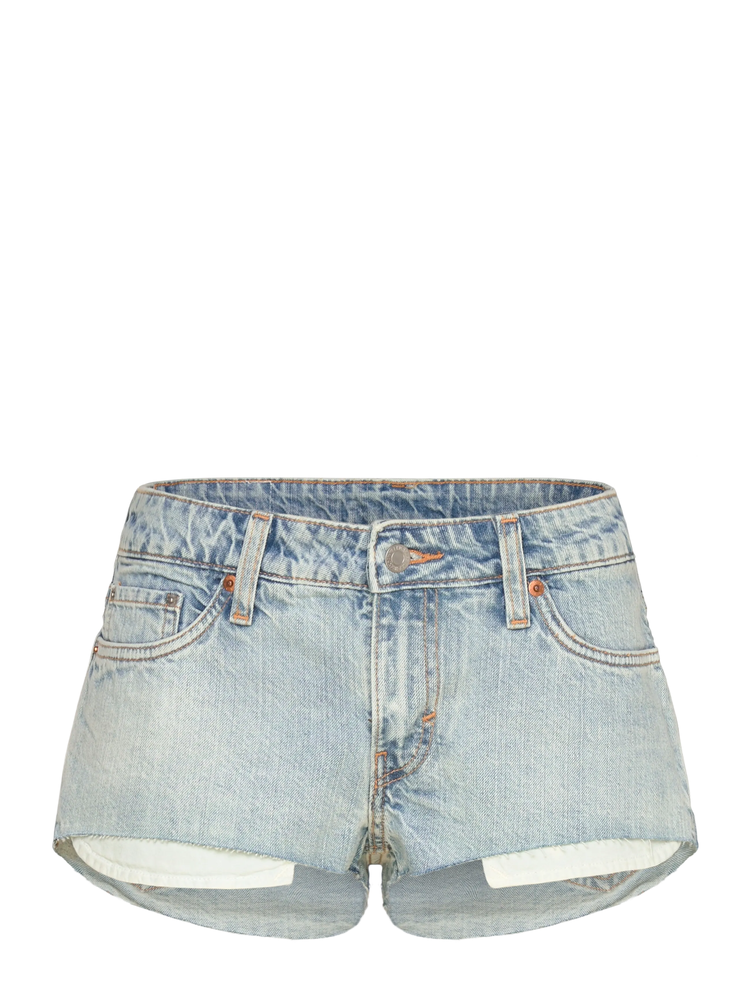Weekday Venus Frayed Low Rise Denim Hotpants - Kläder - DREAM BLUE / blue