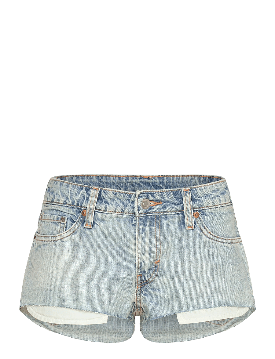 Weekday - Venus Frayed Low Rise Denim Hotpants - lühikesed teksapüksid - dream blue - 0