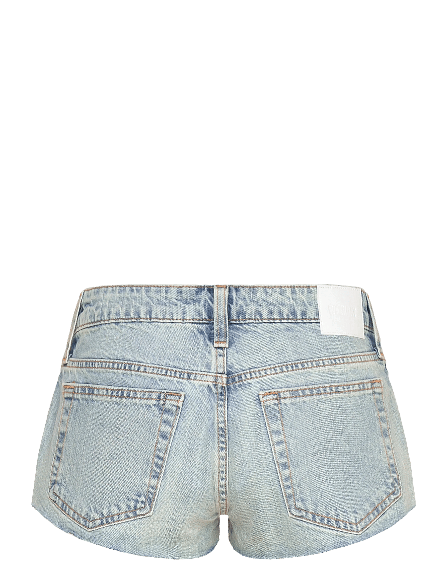 Weekday - Venus Frayed Low Rise Denim Hotpants - lühikesed teksapüksid - dream blue - 1