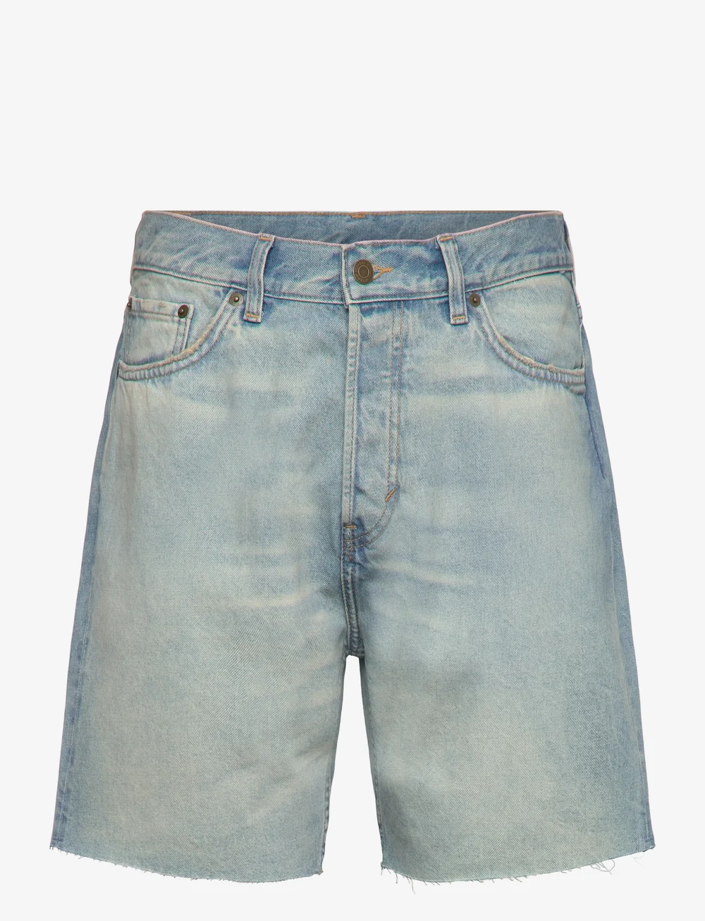 Weekday - Space Relaxed Mid-thigh Denim Shorts - jeans shorts - bum blue - 0