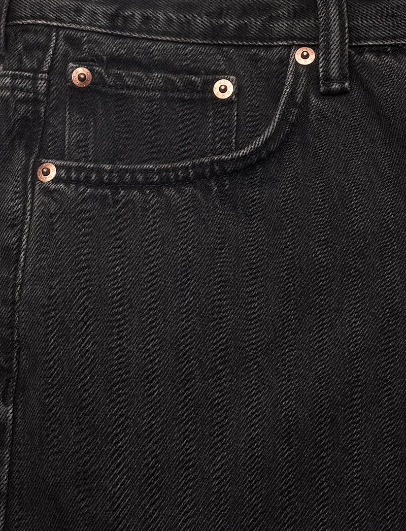 Weekday - Space Relaxed Mid-thigh Denim Shorts - jorts - tuned black - 2