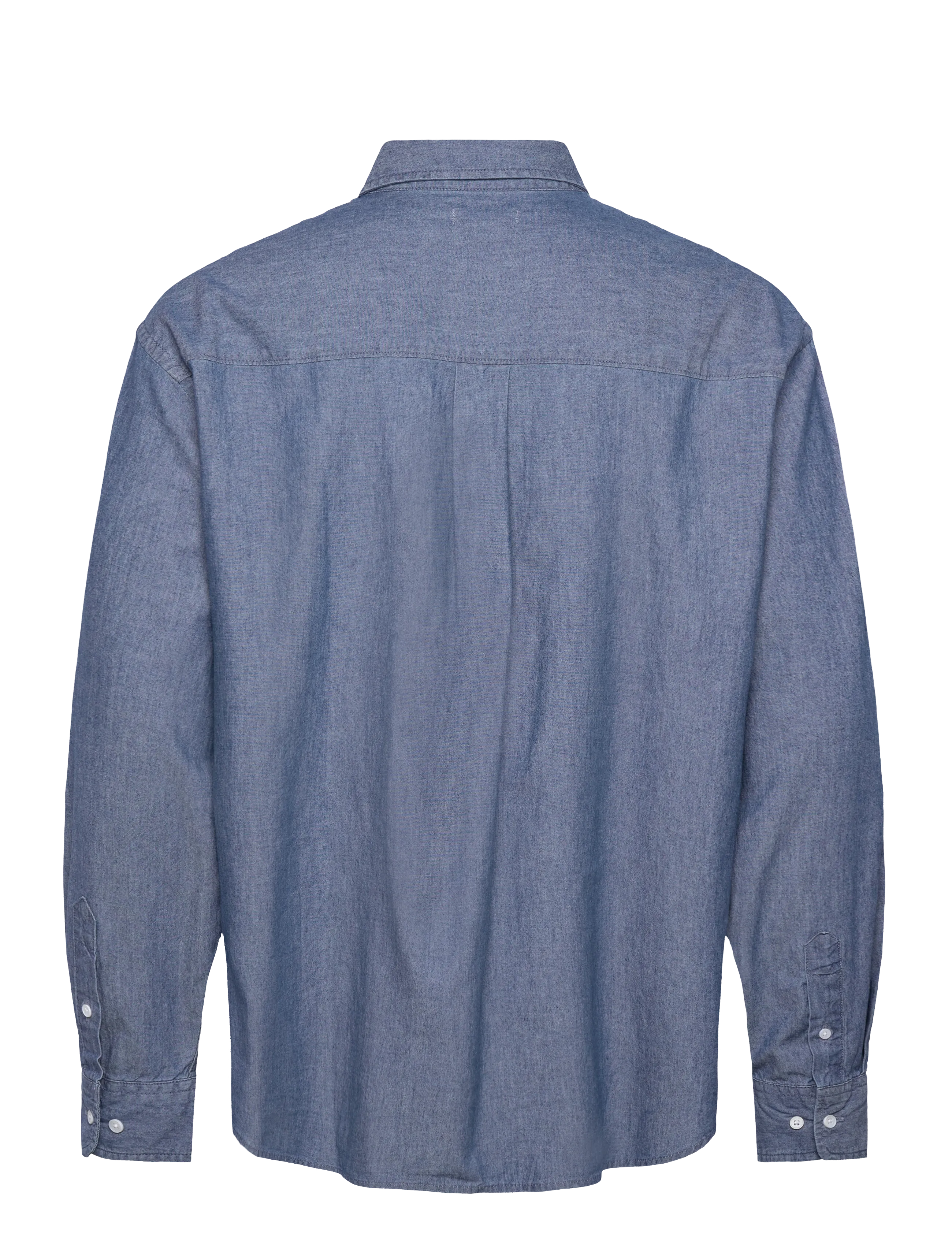 Weekday - Oversized Long-Sleeved Denim Shirt - vabaajasärgid - mid blue - 1