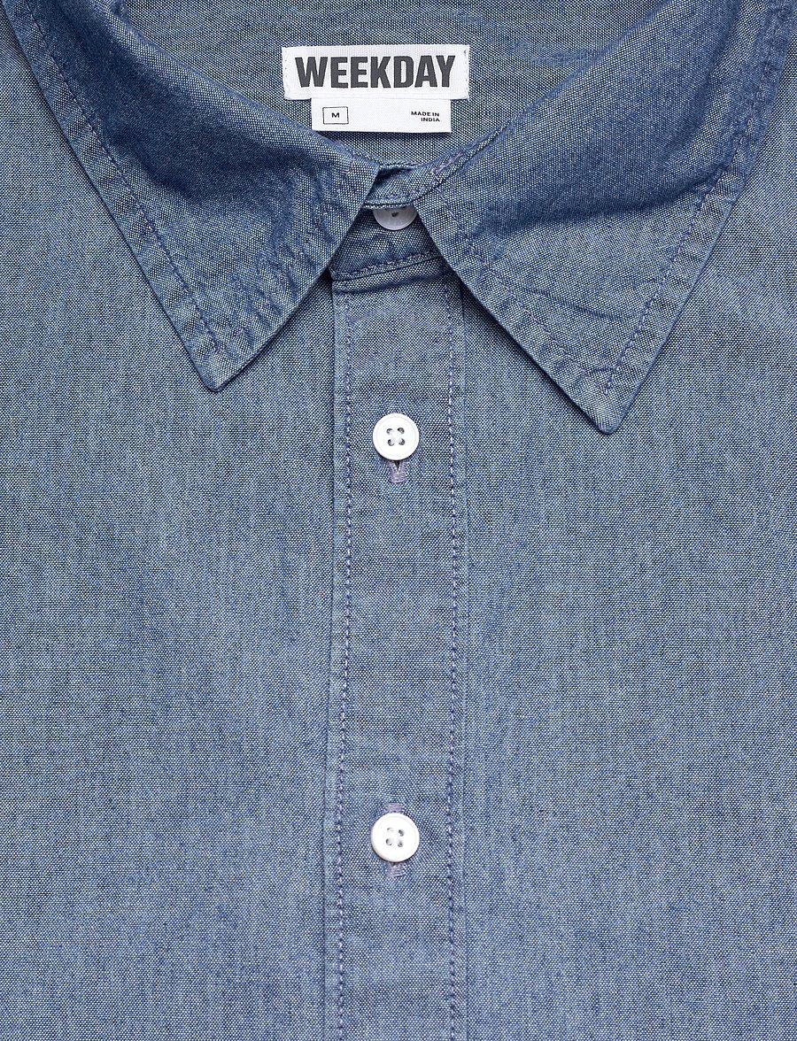 Weekday - Oversized Long-Sleeved Denim Shirt - freizeithemden - mid blue - 2