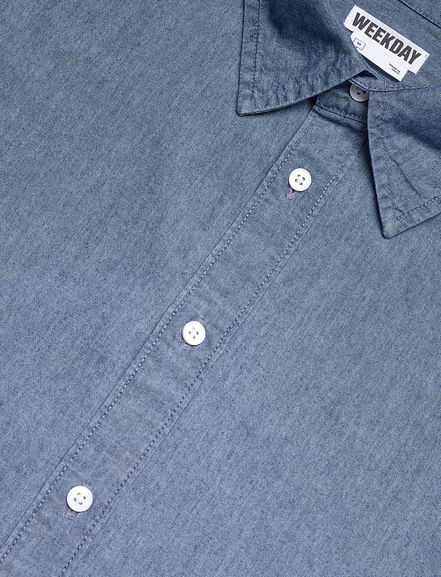 Weekday - Oversized Long-Sleeved Denim Shirt - freizeithemden - mid blue - 3