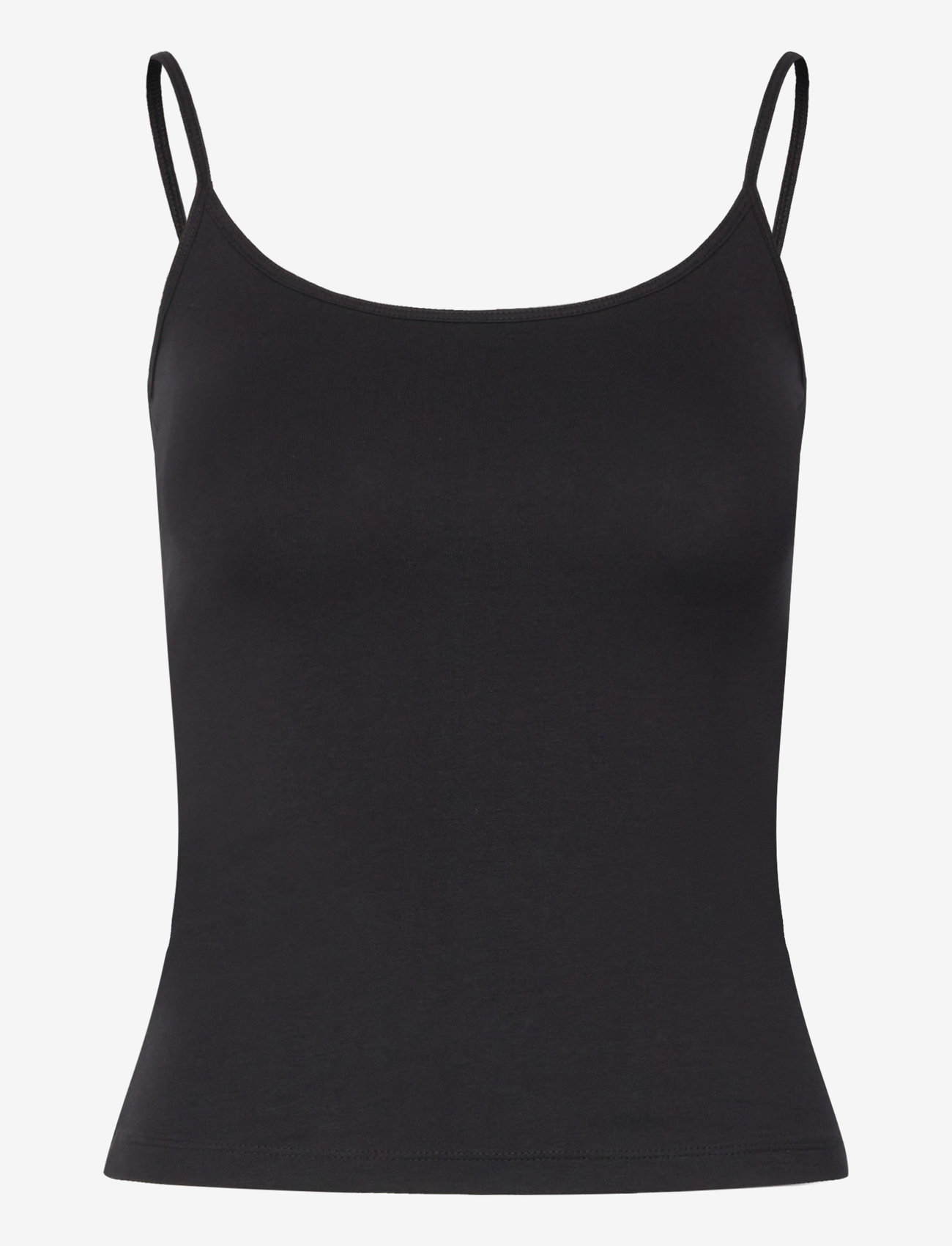Weekday - Fitted Strappy Scoop Neck Singlet - ermeløse topper - black - 0