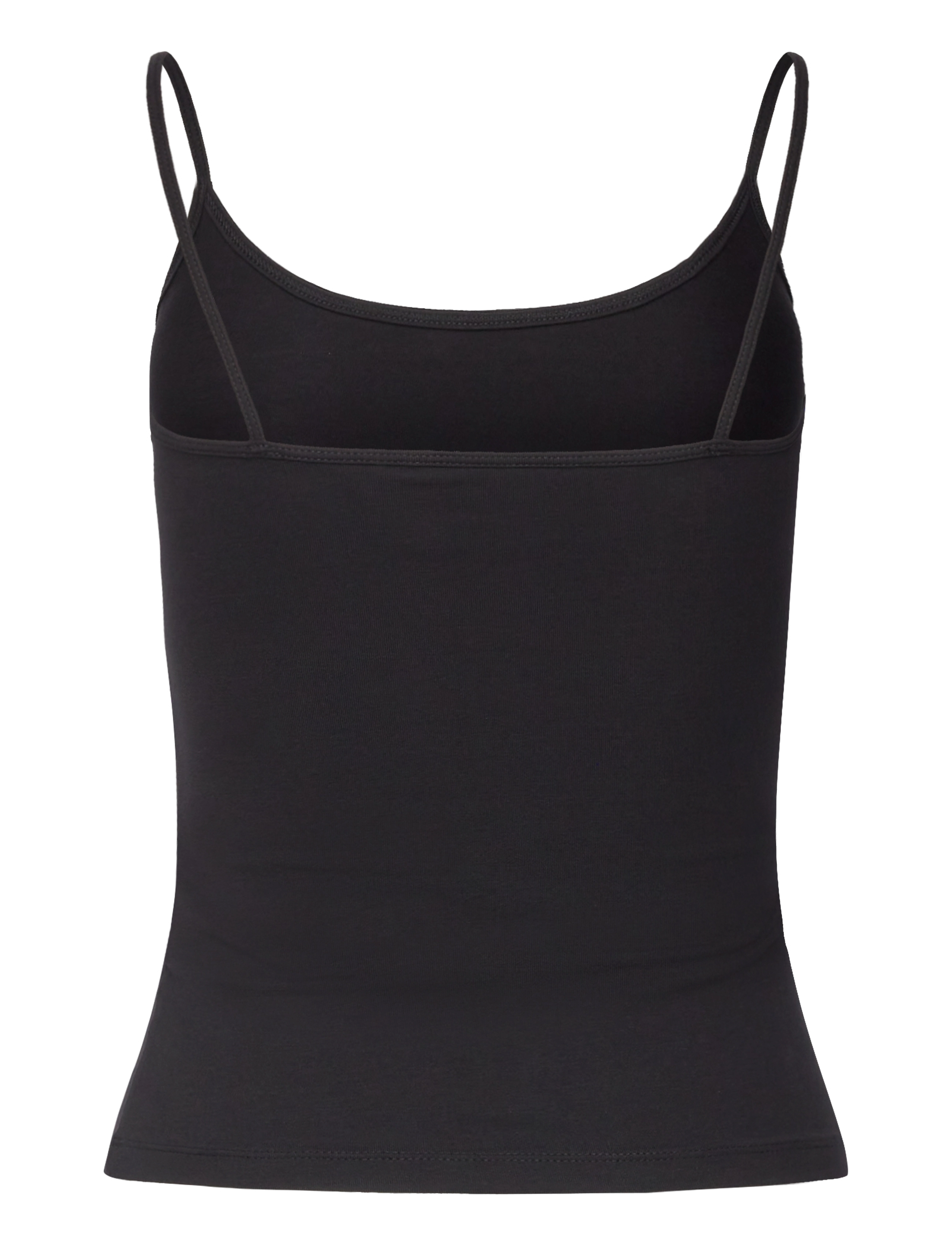 Weekday - Fitted Strappy Scoop Neck Singlet - sleeveless tops - black - 1