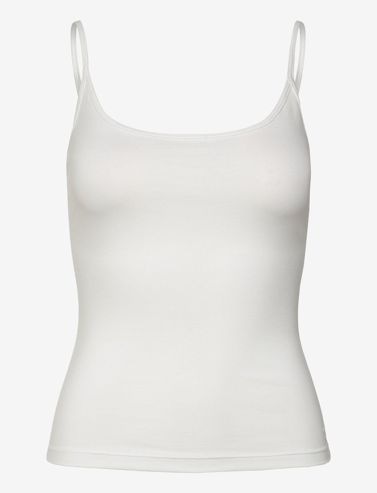 Weekday - Fitted Strappy Scoop Neck Singlet - sleeveless tops - white - 0