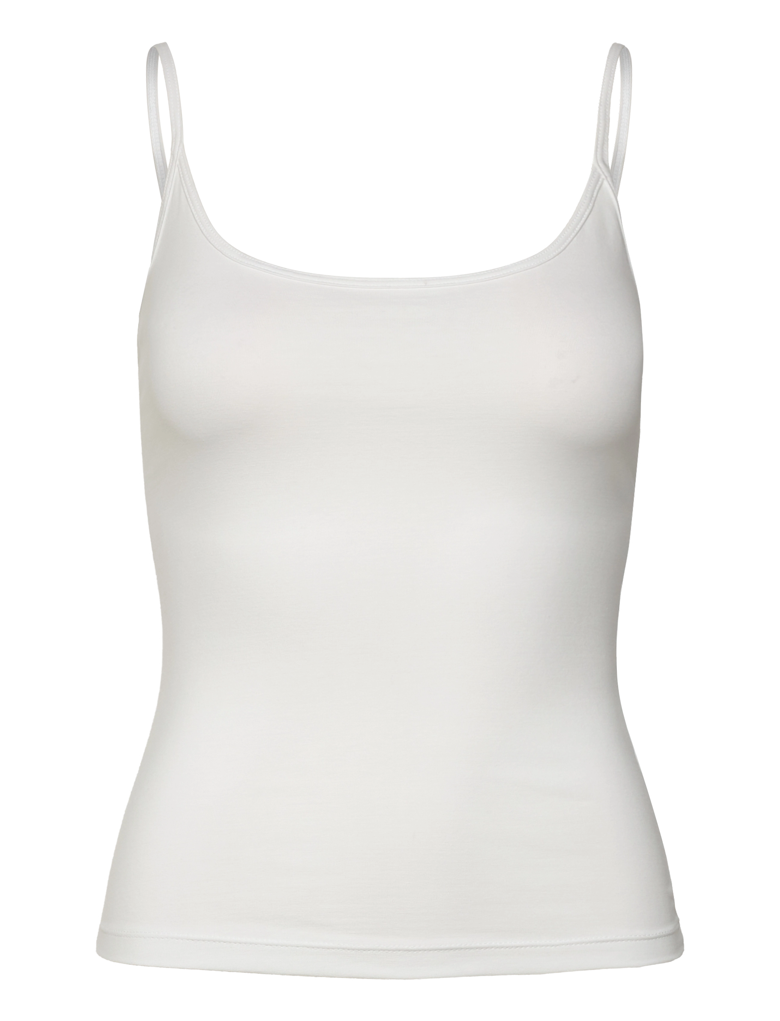Weekday Fitted Strappy Scoop Neck Singlet - Tanktops - WHITE / white