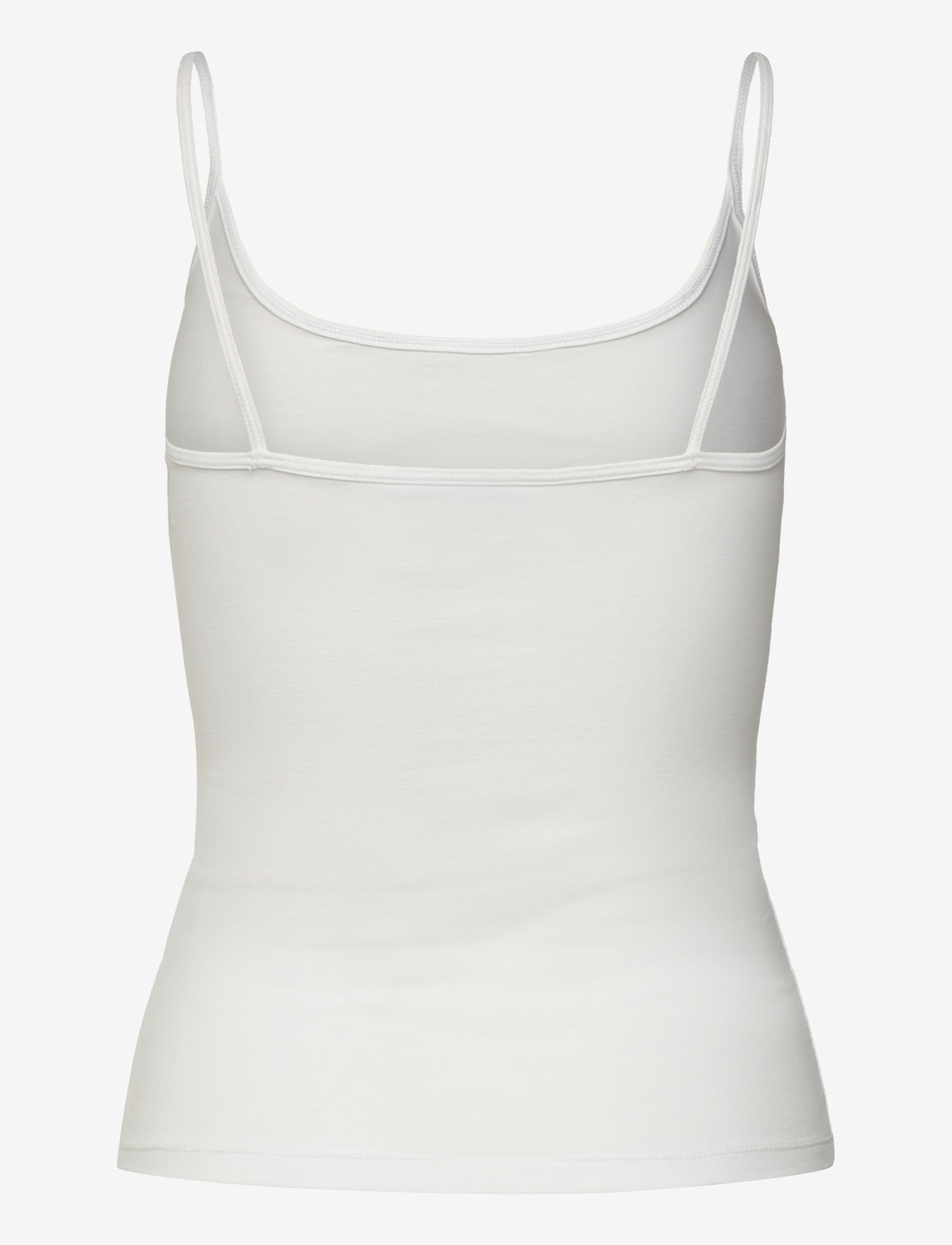 Weekday - Fitted Strappy Scoop Neck Singlet - sleeveless tops - white - 1