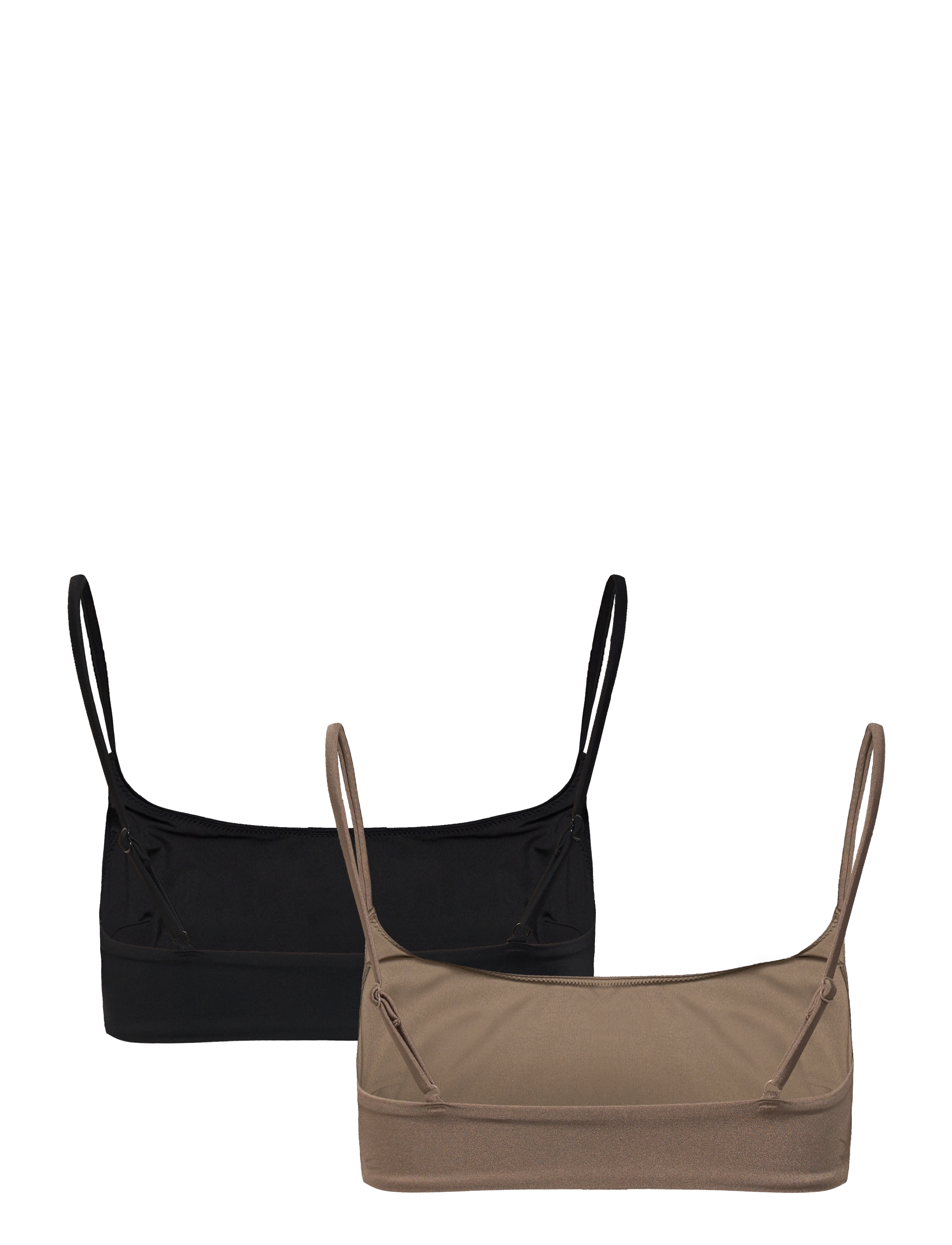 Weekday - 2-Pack Bikini Top - bandeau-bikinis - mole medium dusty - 1