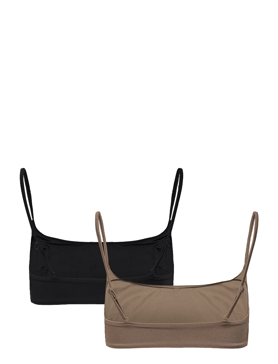Weekday - 2-Pack Bikini Top - bandeau-bikinis - mole medium dusty - 1