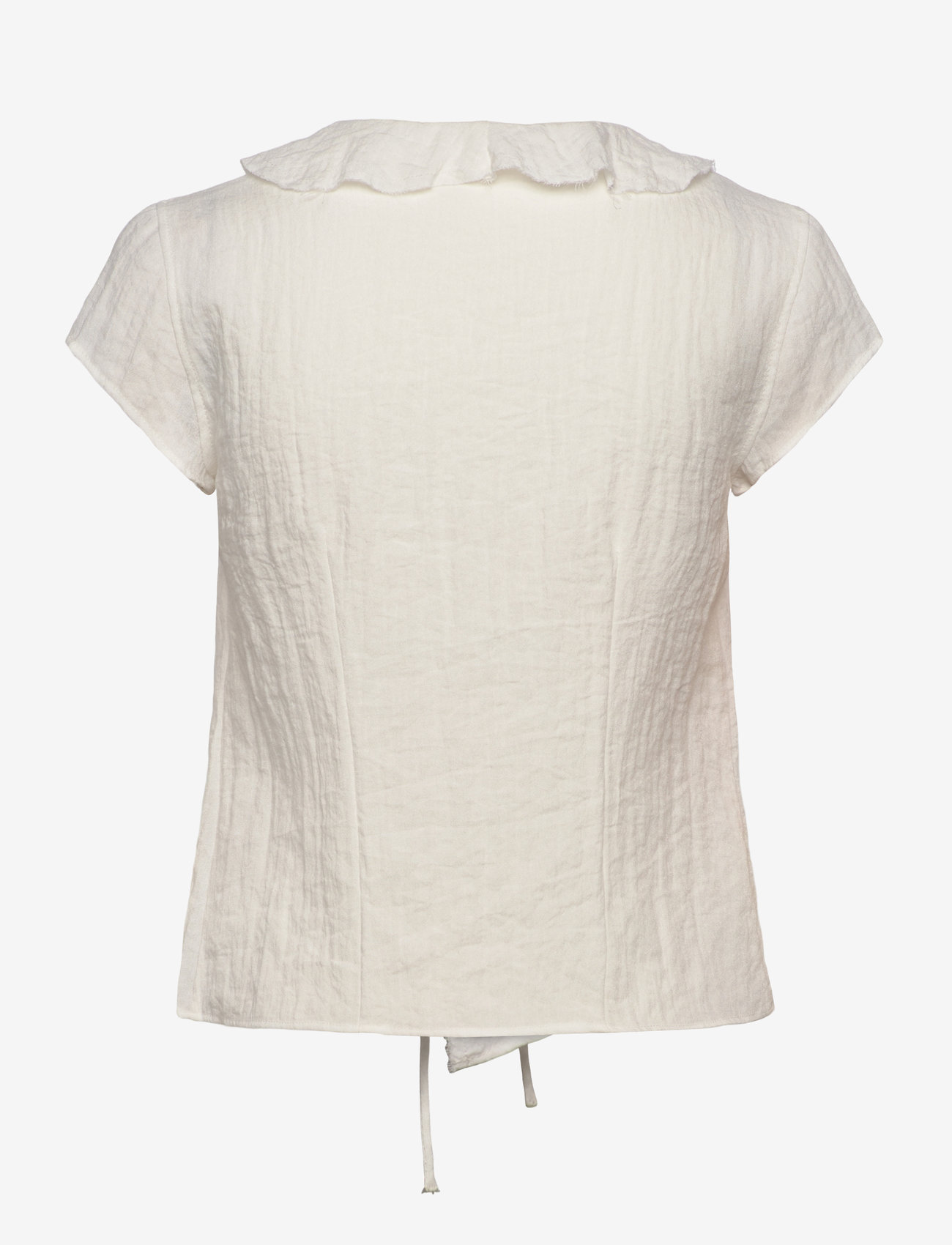 Weekday - Frilled Tie-Front Top - lyhythihaiset puserot - white light - 1
