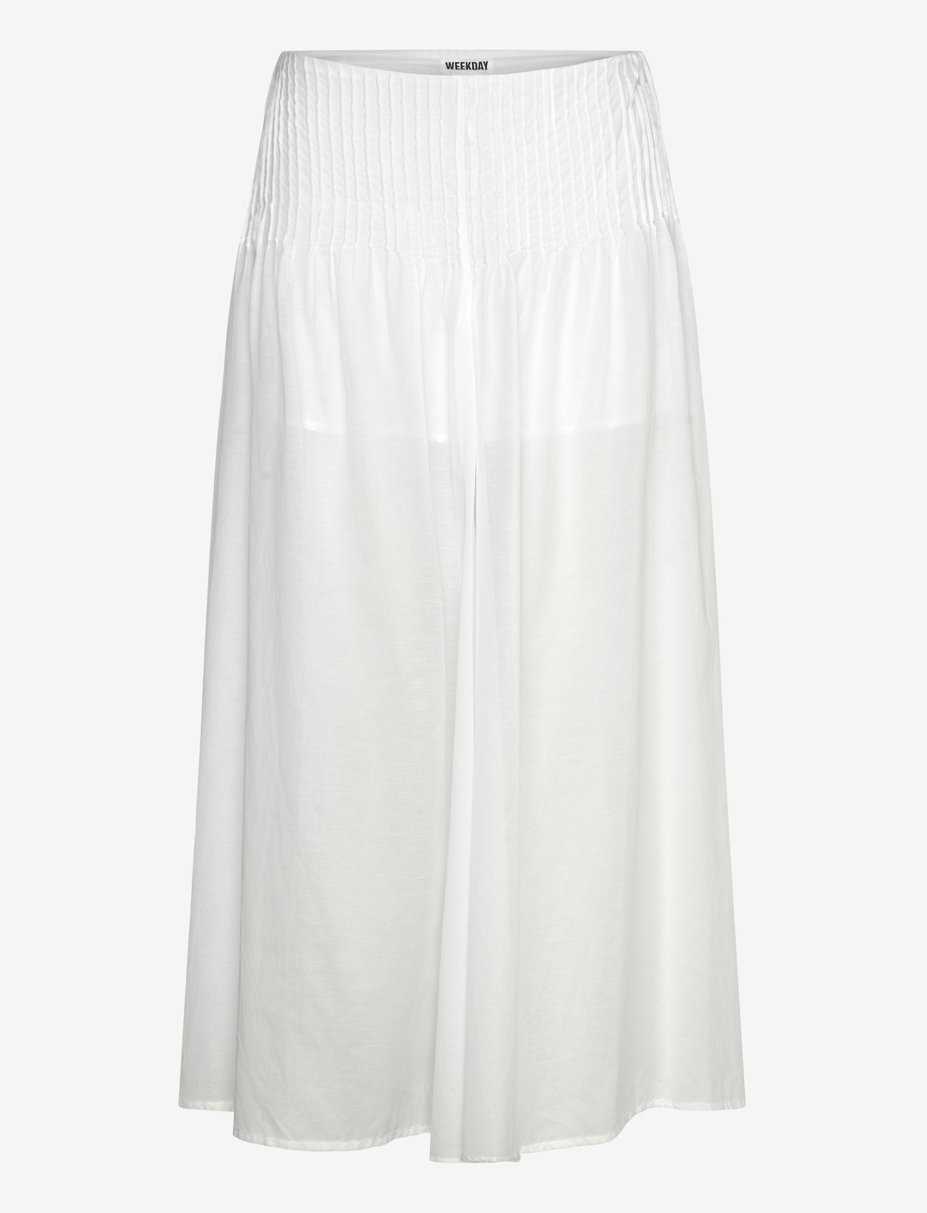 Weekday - Pleated Mid Rise Maxi Skirt - maxi skirts - white - 0