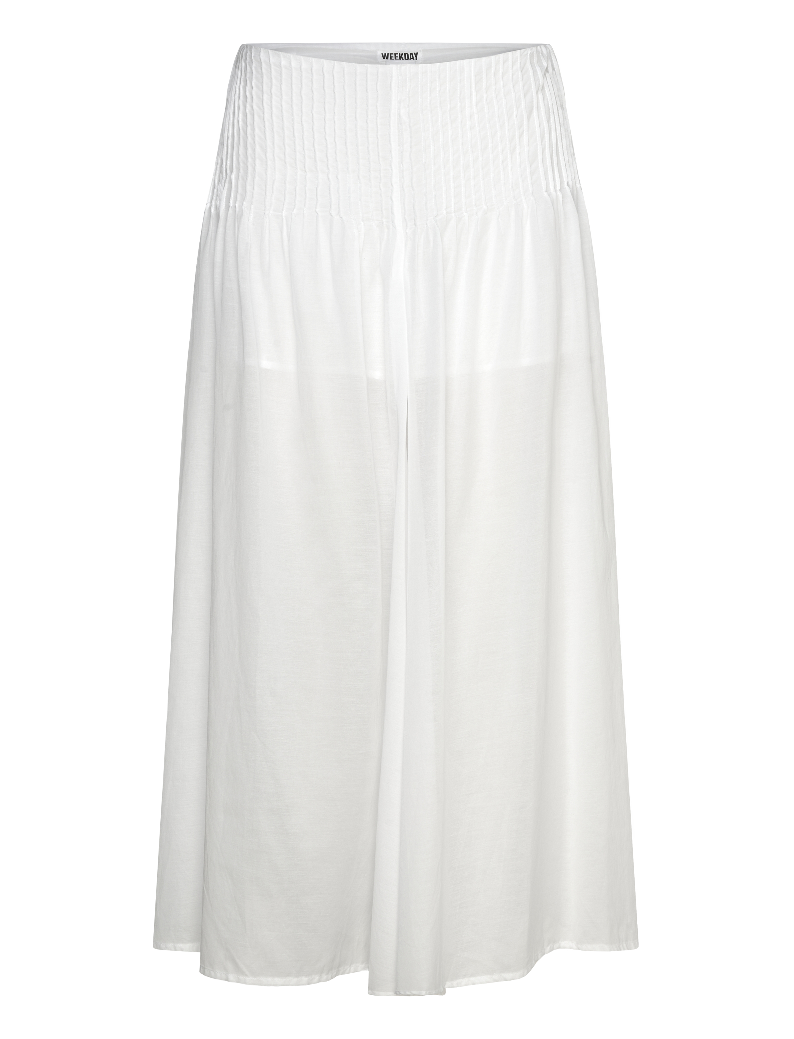 Weekday Pleated Mid Rise Maxi Skirt - Kläder - WHITE / white