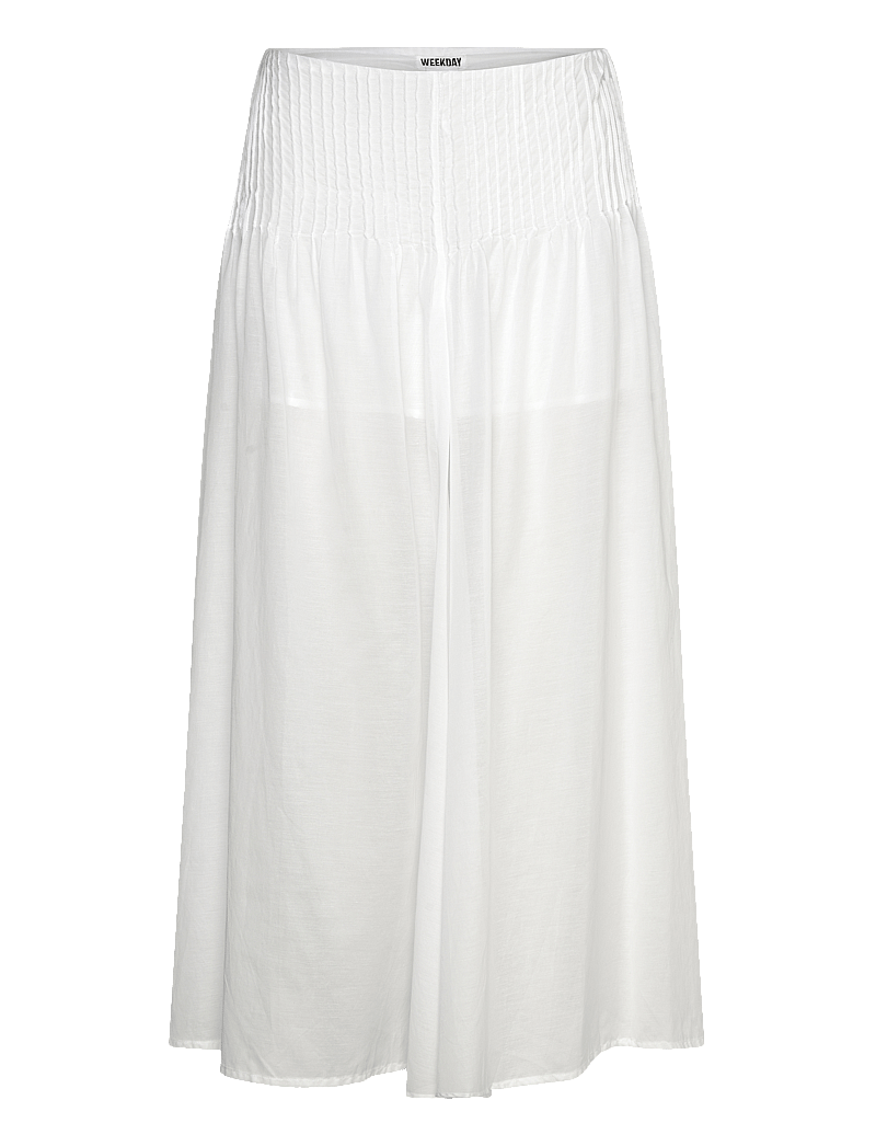 Weekday - Pleated Mid Rise Maxi Skirt - maxi skirts - white - 0